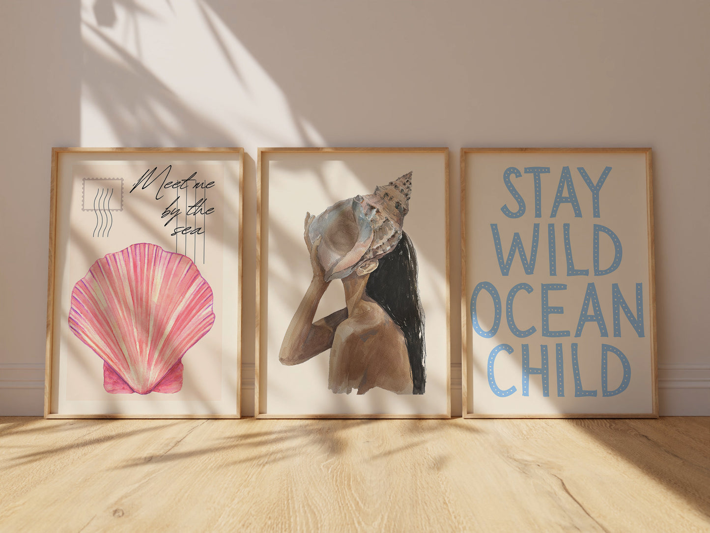 Dreamy Coastal Beach Gallery Set of 5 Prints - Digital Print