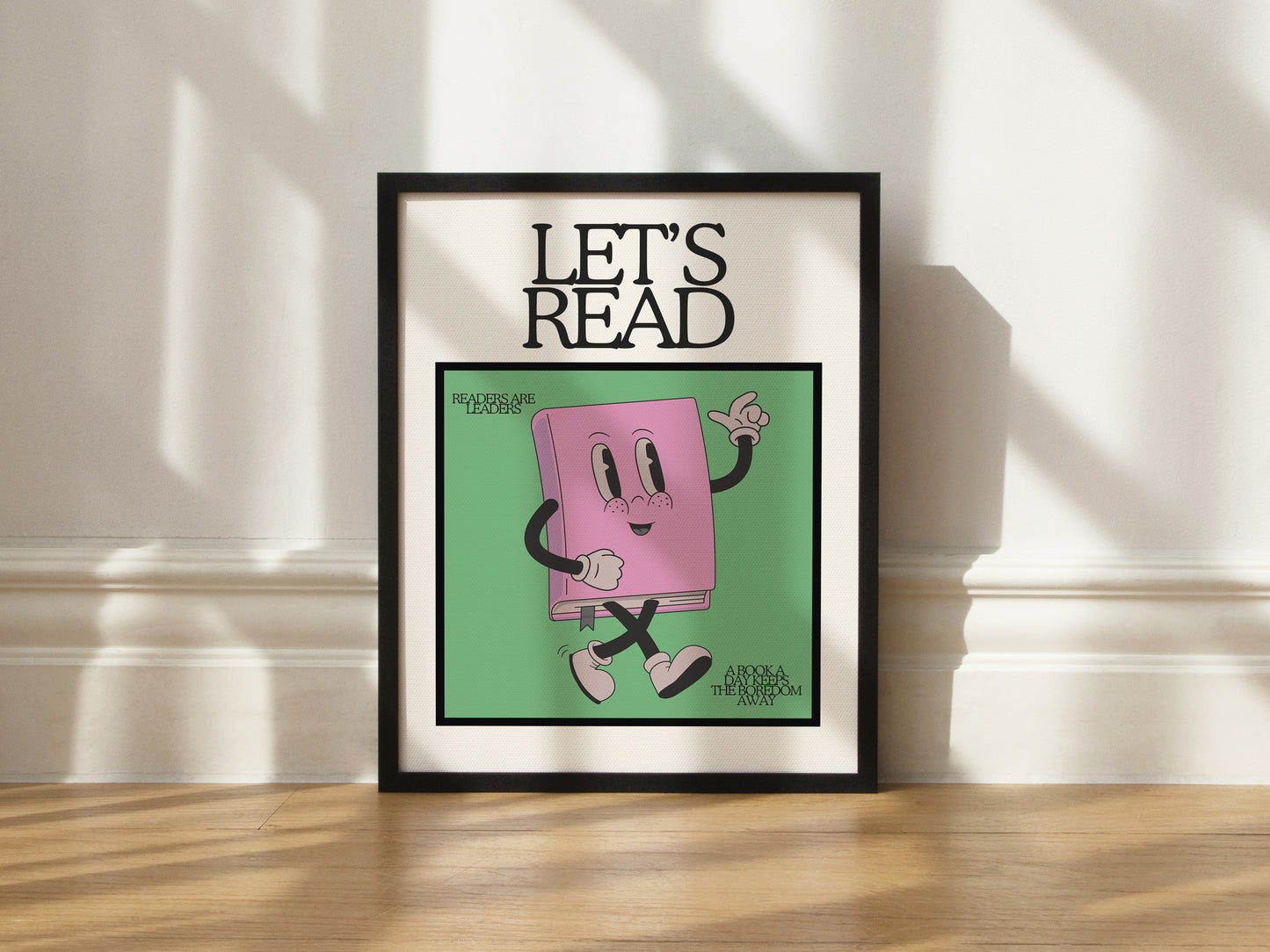 Cute Retro Book Character Classroom Art - Digital Print