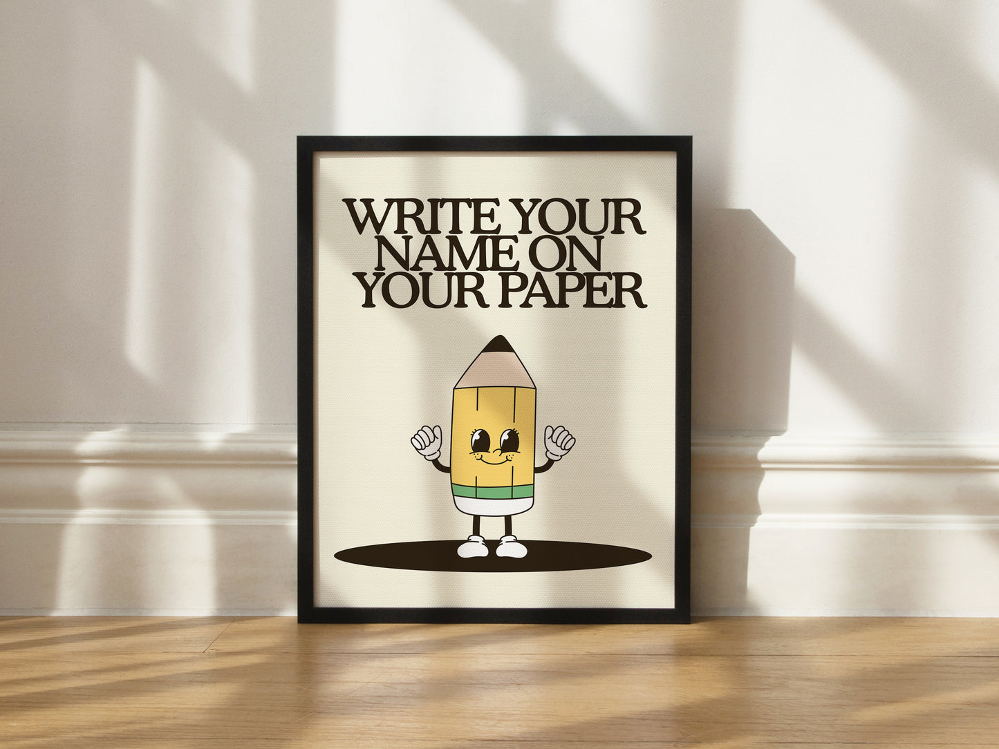 Write Your Name Cute Character Classroom Art - Digital Print