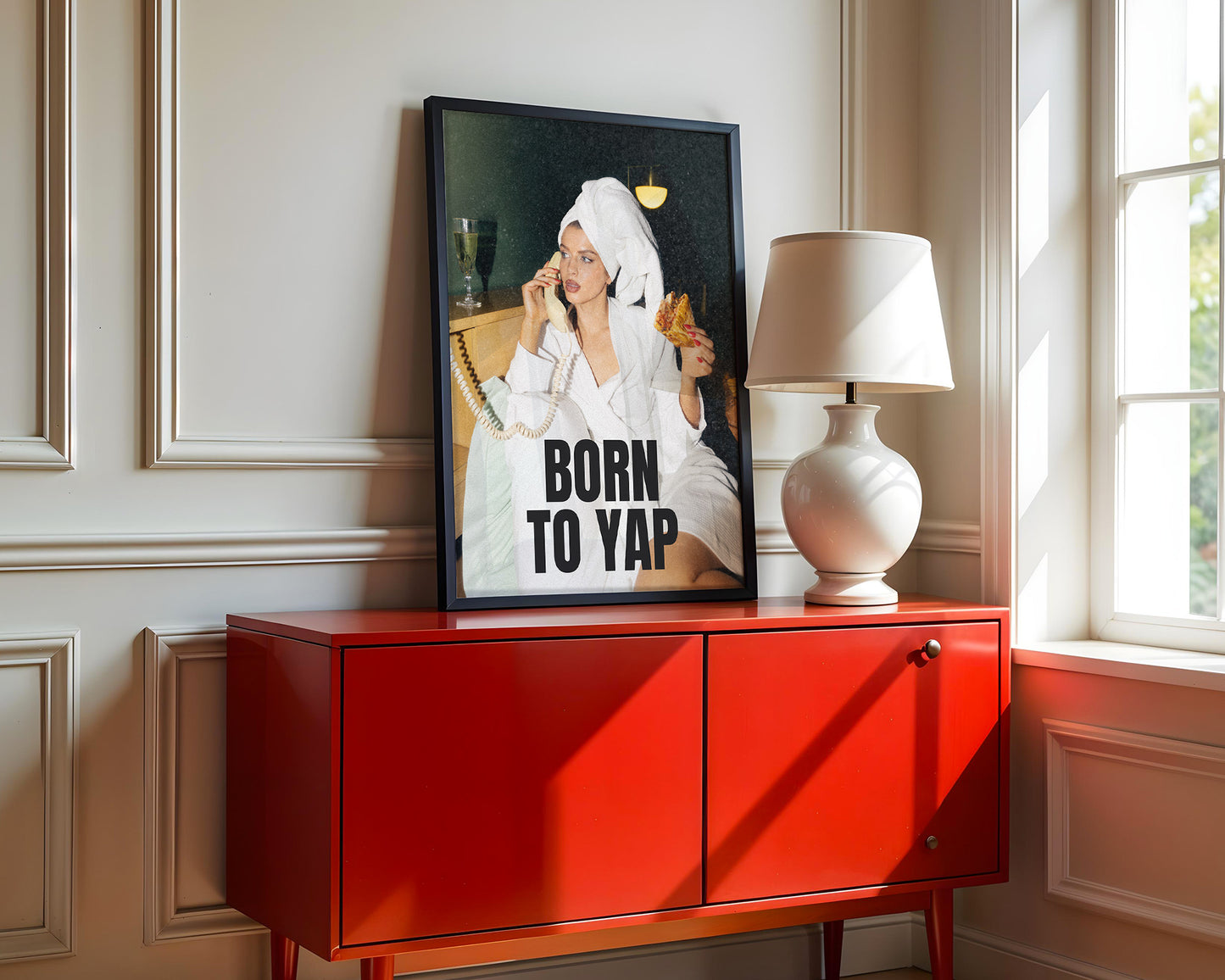 Born To Yap Retro Woman Poster - Digital Print