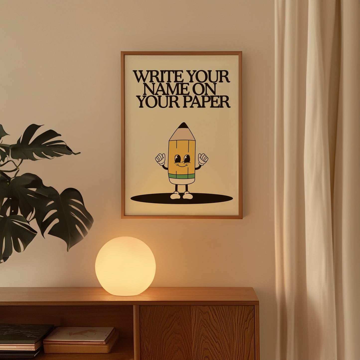 Write Your Name Cute Character Classroom Art - Digital Print