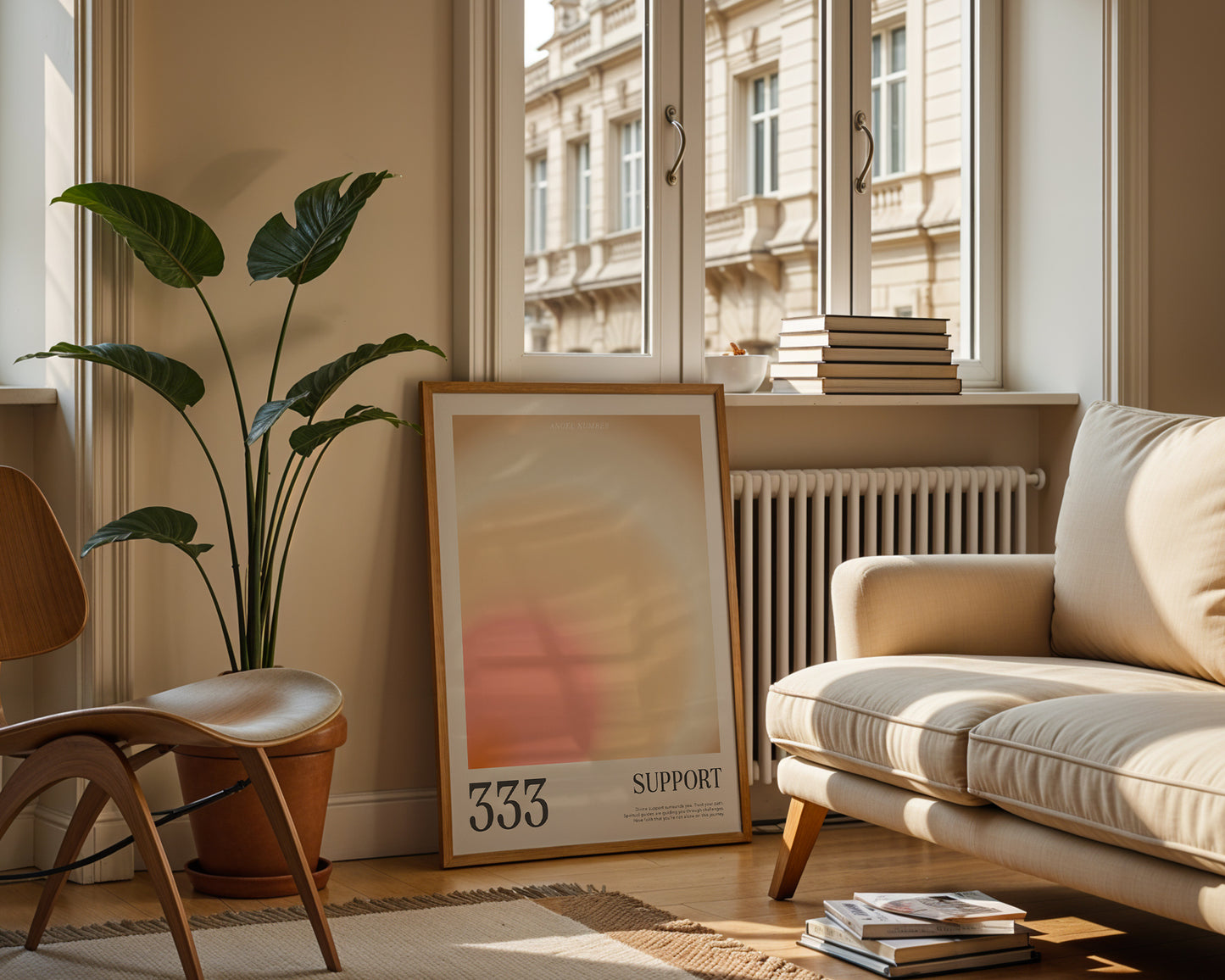 Angel Number Poster 333 Gradient Art - Digital Print