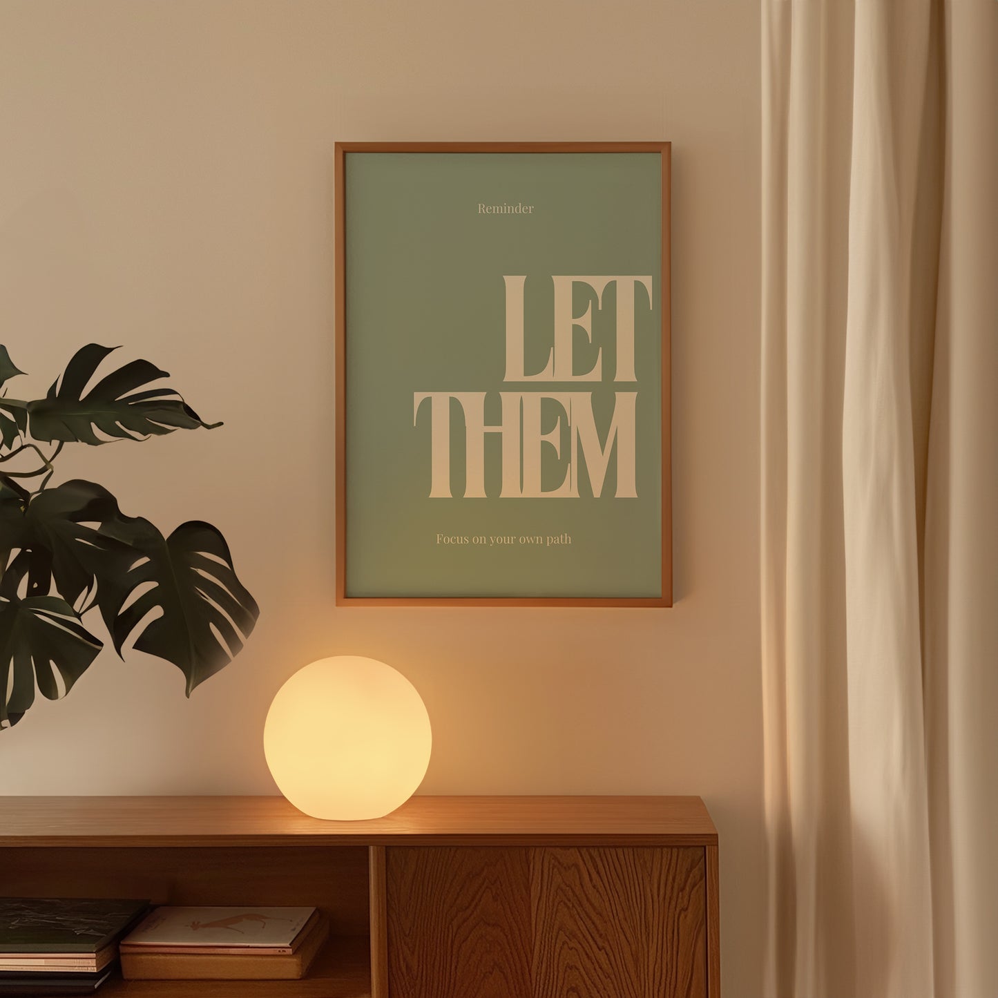 Let Them Quote Sage Green Positivity Print - Digital Print