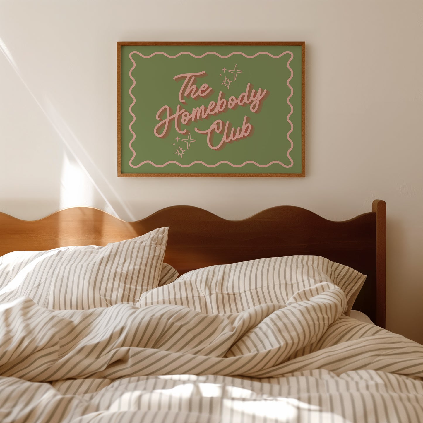 The Homebody Club Pink & Green Sign- Digital Print