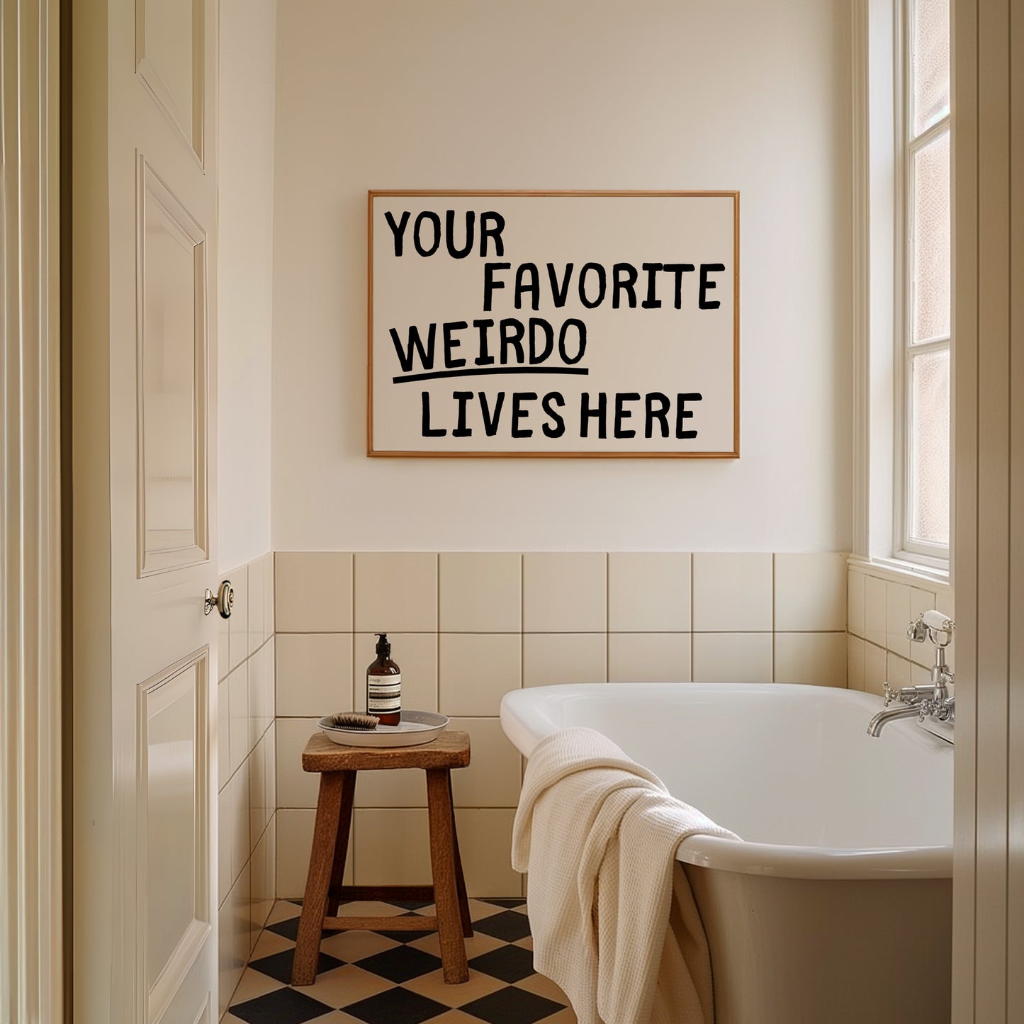 Your Favorite Weirdo Lives Here Quote Print - Digital Print