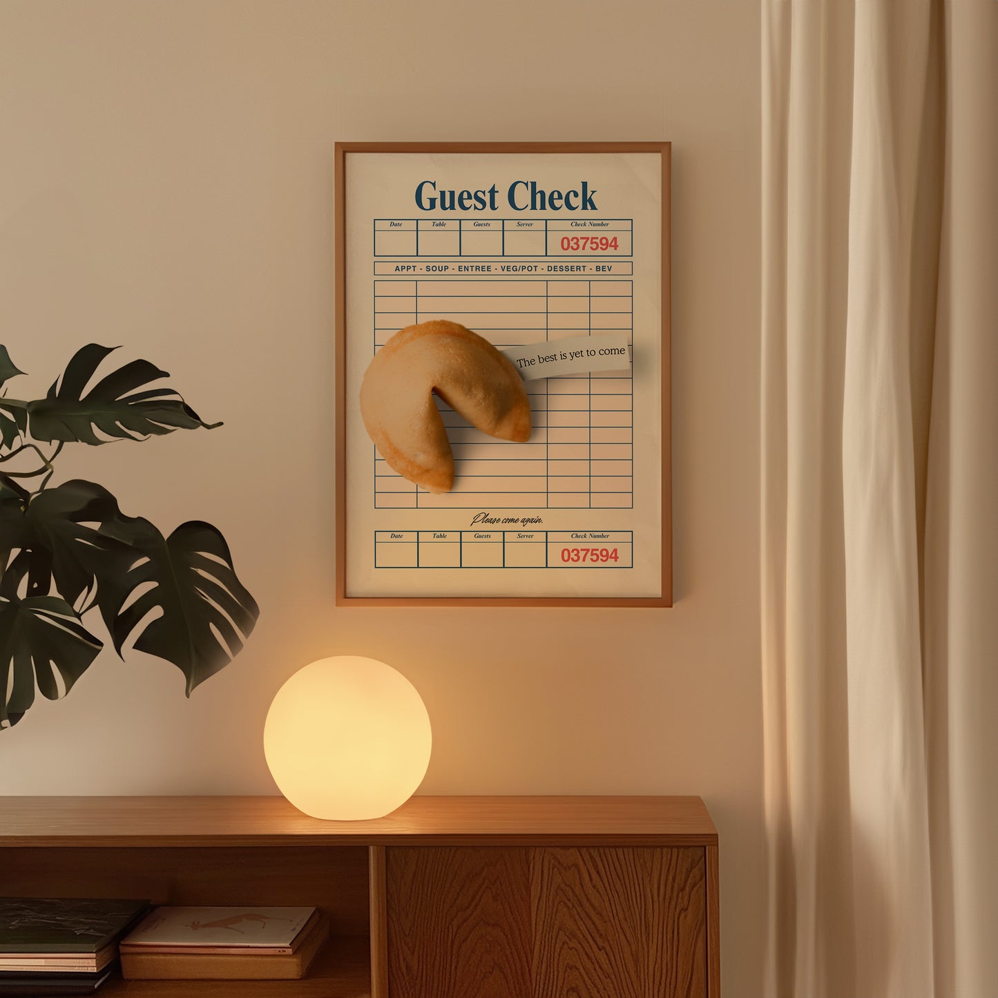 Fortune Cookie The Best Is Yet To Come Retro Guest Check Poster - Digital Print