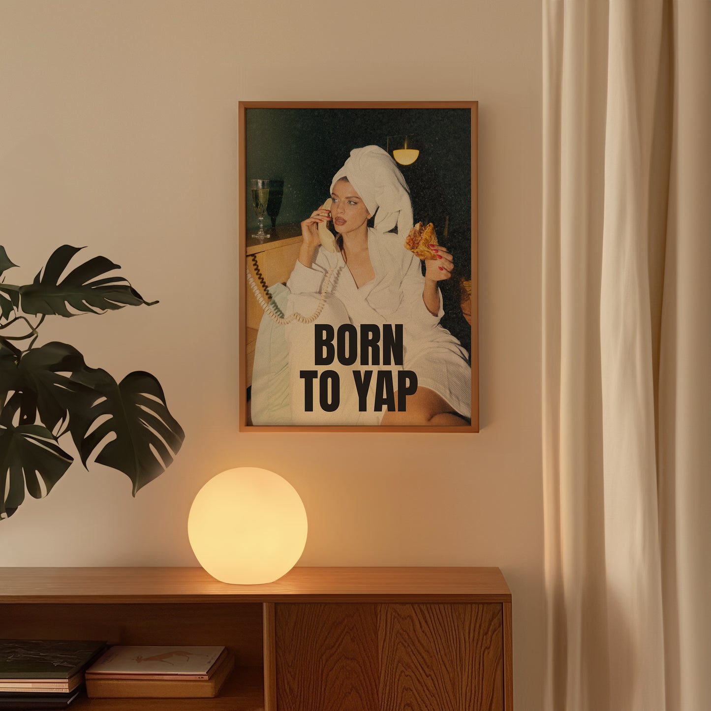 Born To Yap Retro Woman Poster - Digital Print