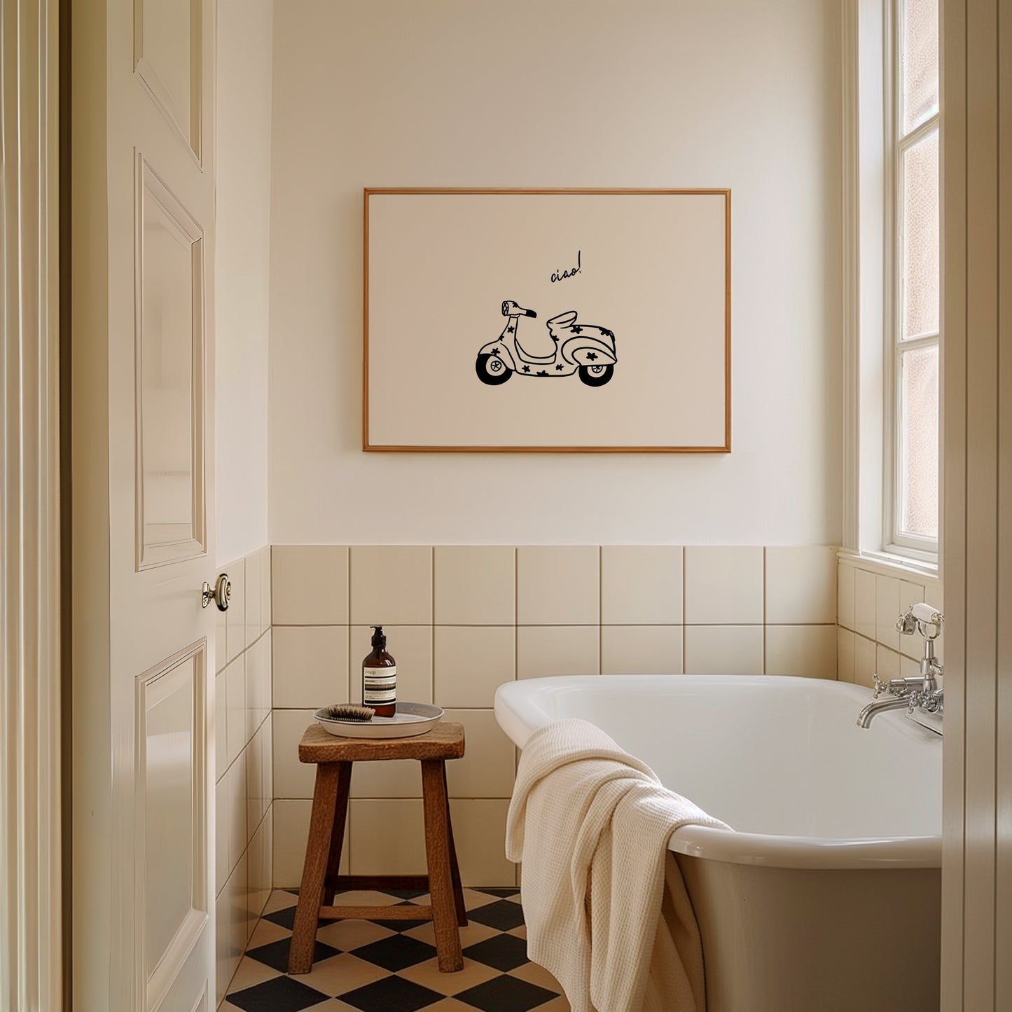 Ciao! Vespa Hand Drawn Art - Digital Print