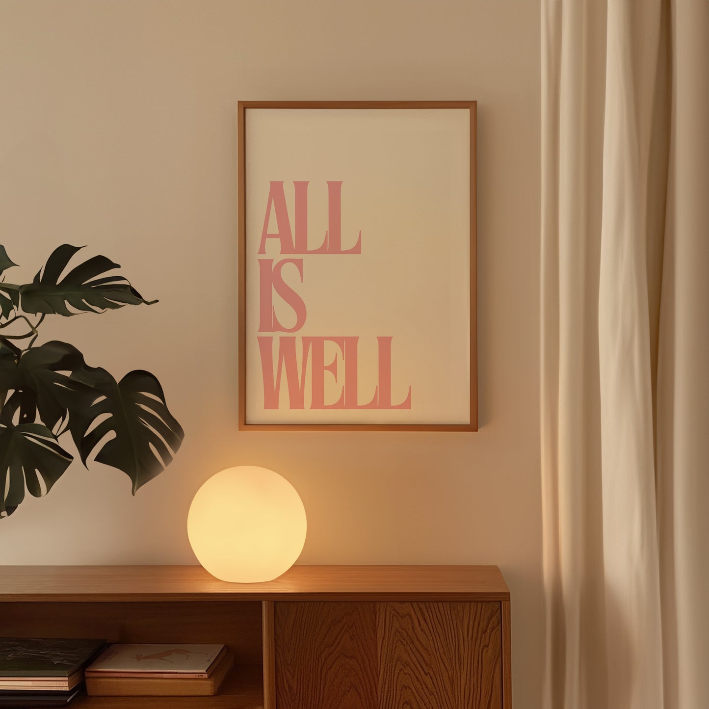 Pink All Is Well Uplifting Print - Digital Print