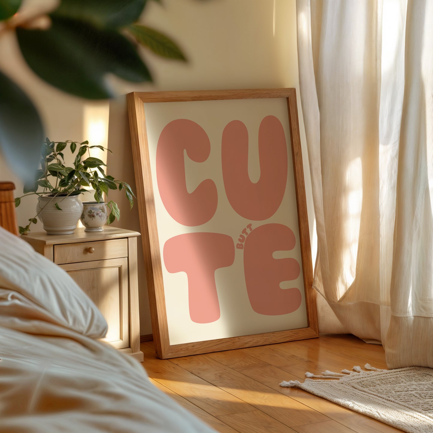 Cute Butt Pink Poster - Digital Print