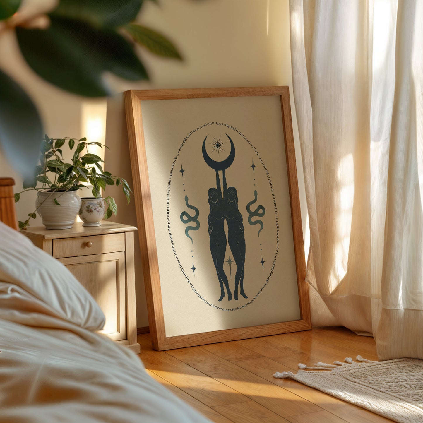 Celestial Sisters Blue Print - Digital Print
