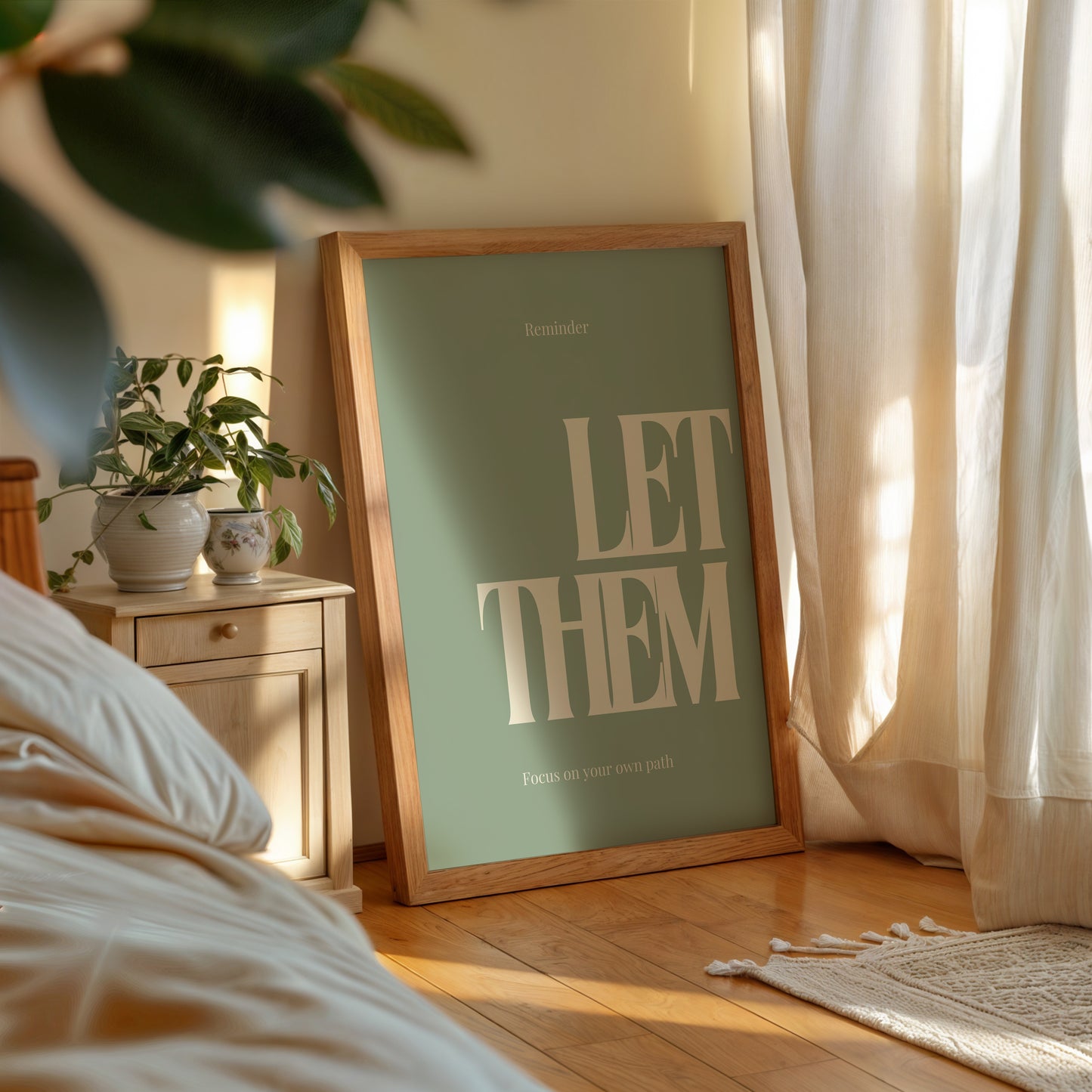 Let Them Quote Sage Green Positivity Print - Digital Print
