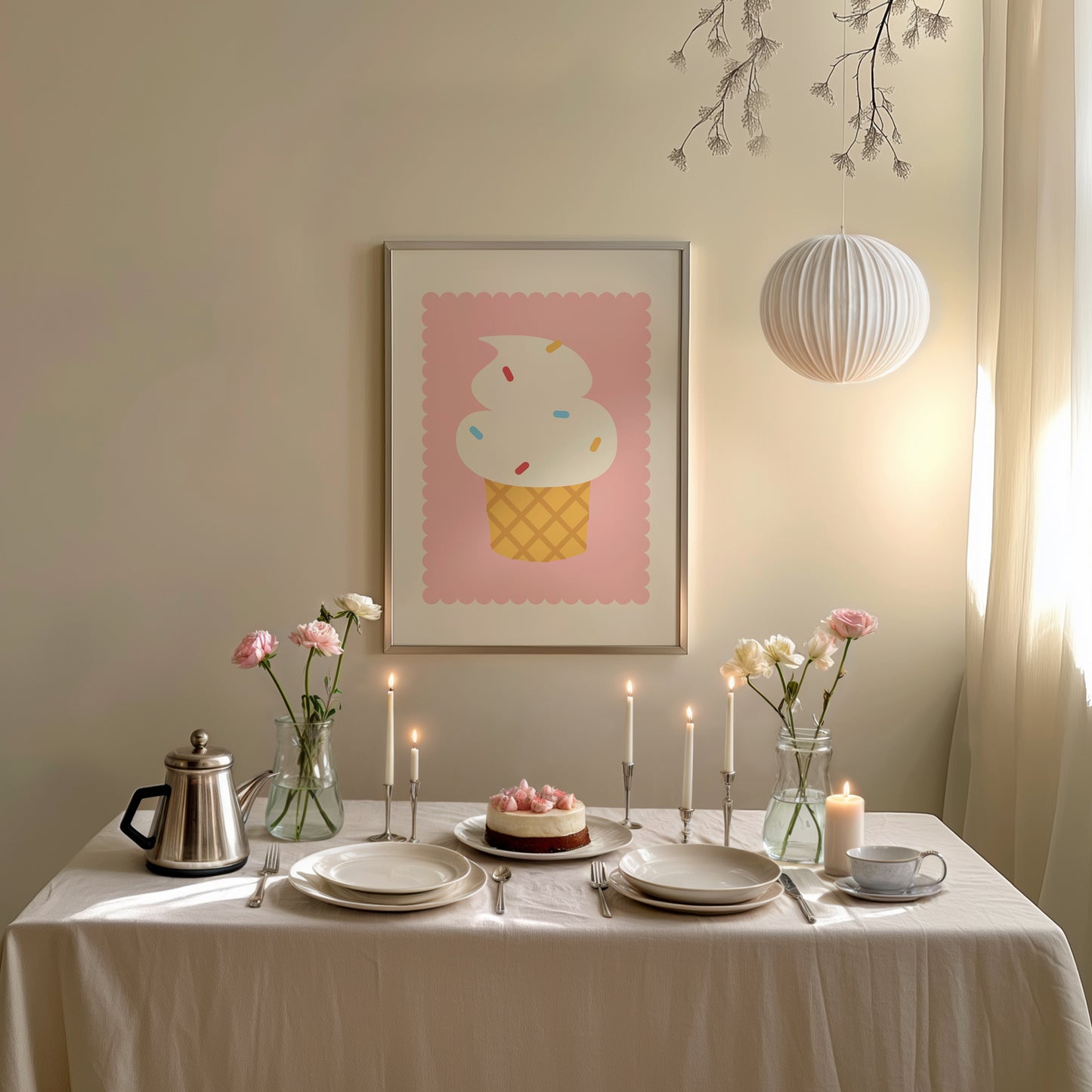 Cute Ice Cream Art Print - Digital Print