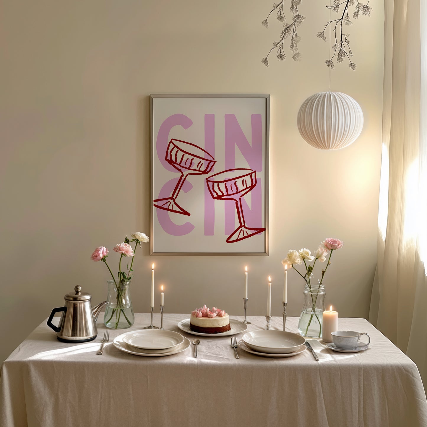 Pink Preppy Coquette Gallery Set of 5 - Digital Print