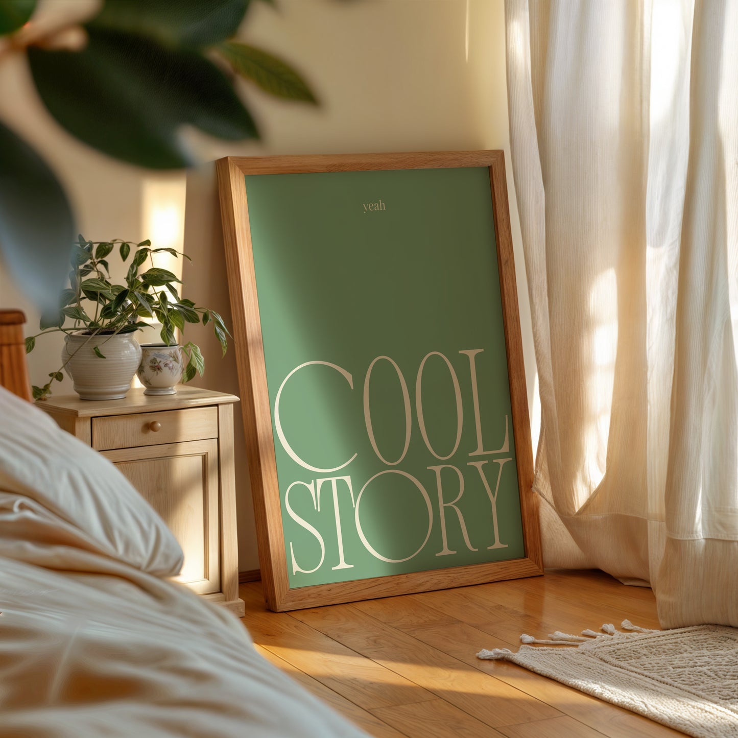 Cool Story Sage Green Minimalist Poster - Digital Print