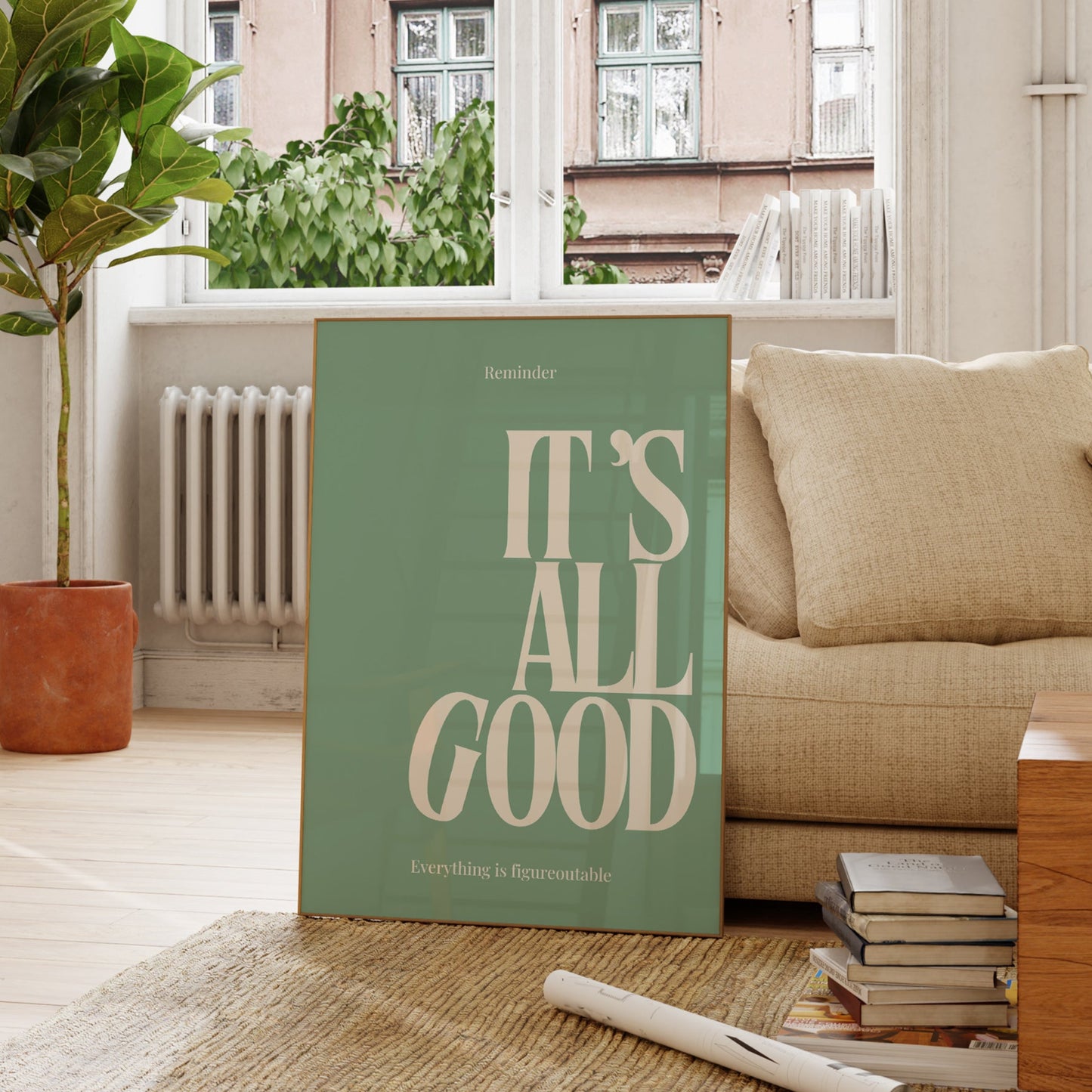 It's All Good Quote | Positive Office Print | Empowerment Poster | Large Living Room Print | Home Office | Art For Office