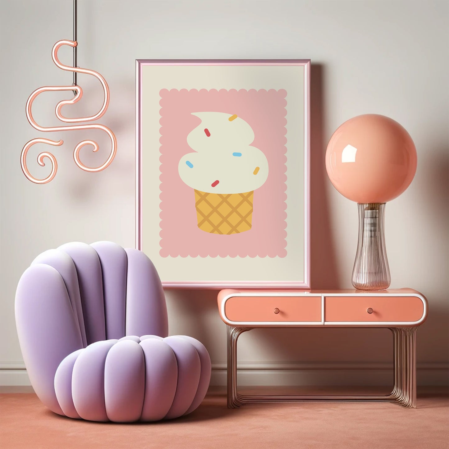 Cute Ice Cream Art Print - Digital Print
