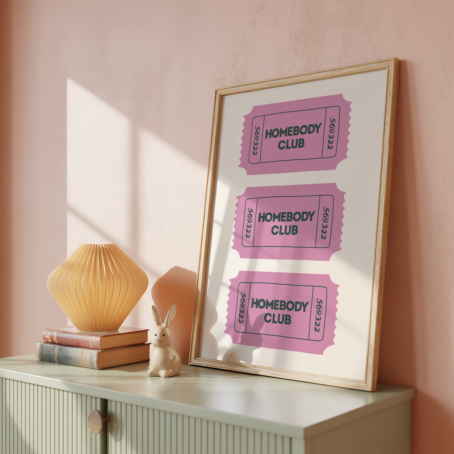 The Homebody Club Retro Ticket Sign - Digital Print