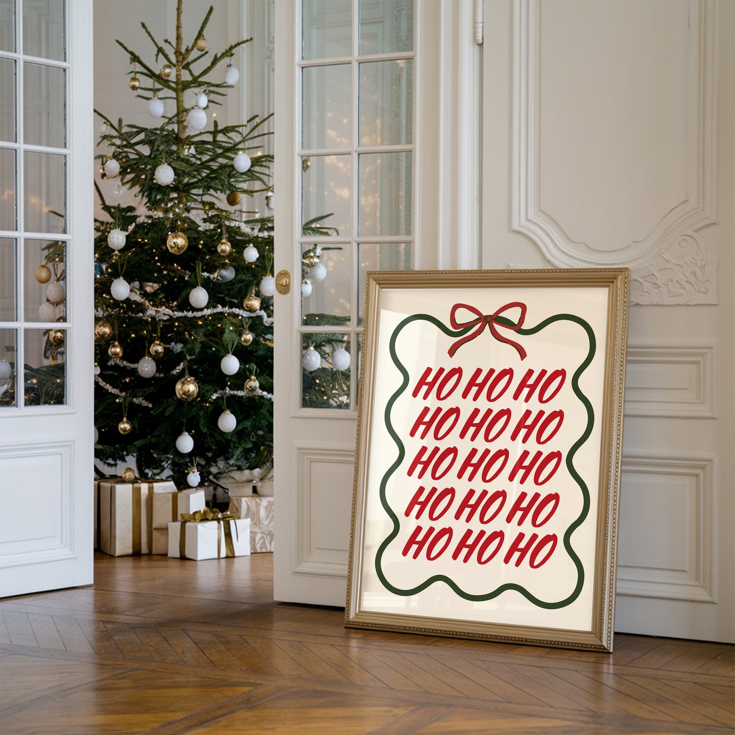 Cute Ho Ho Ho Christmas Art - Digital Print