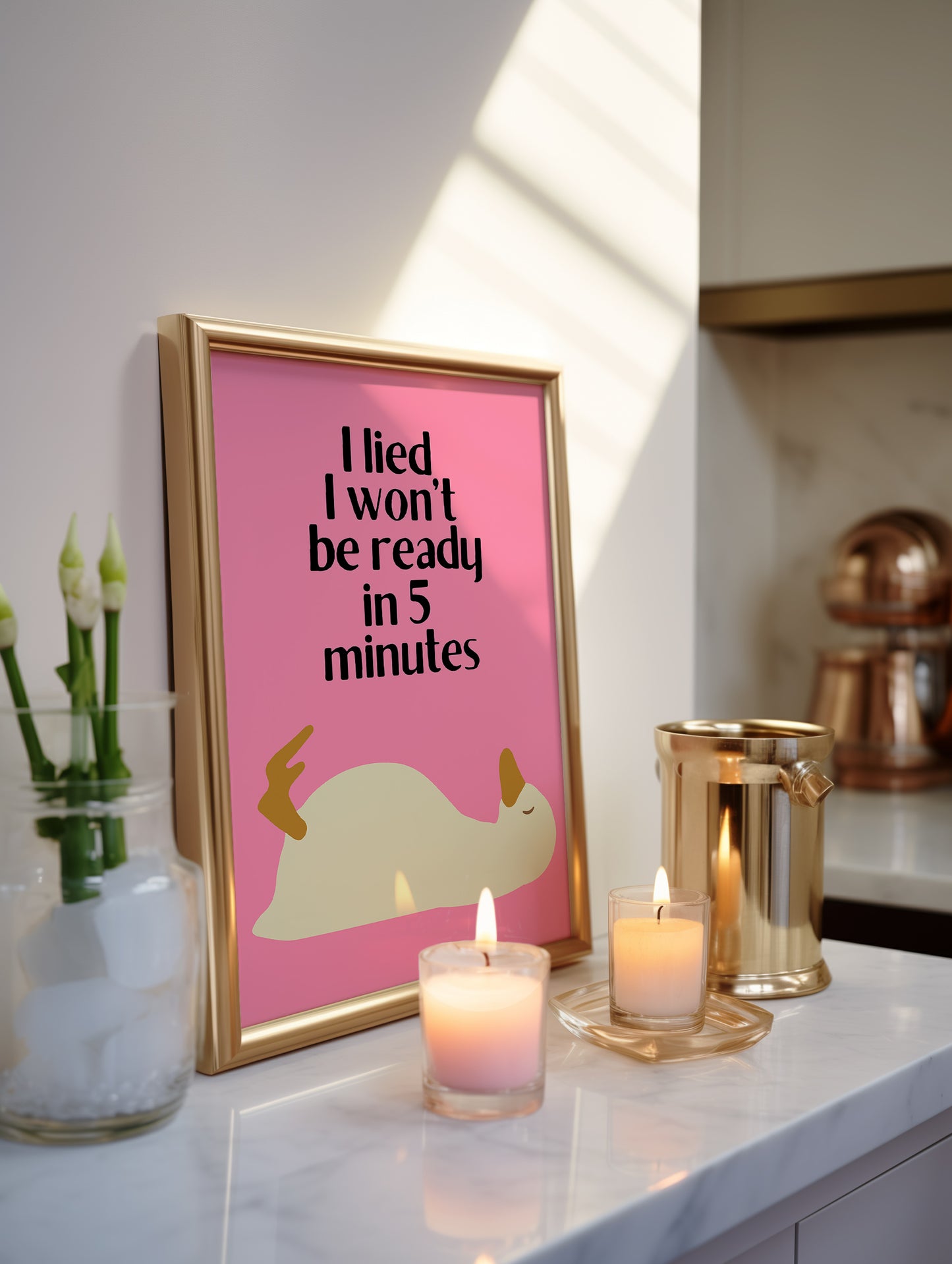 Cute Duck I lied I Won't Be Ready in 5 Minutes Print - Digital Print