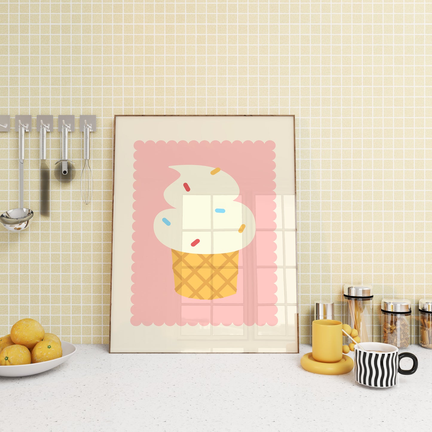 Cute Ice Cream Art Print - Digital Print