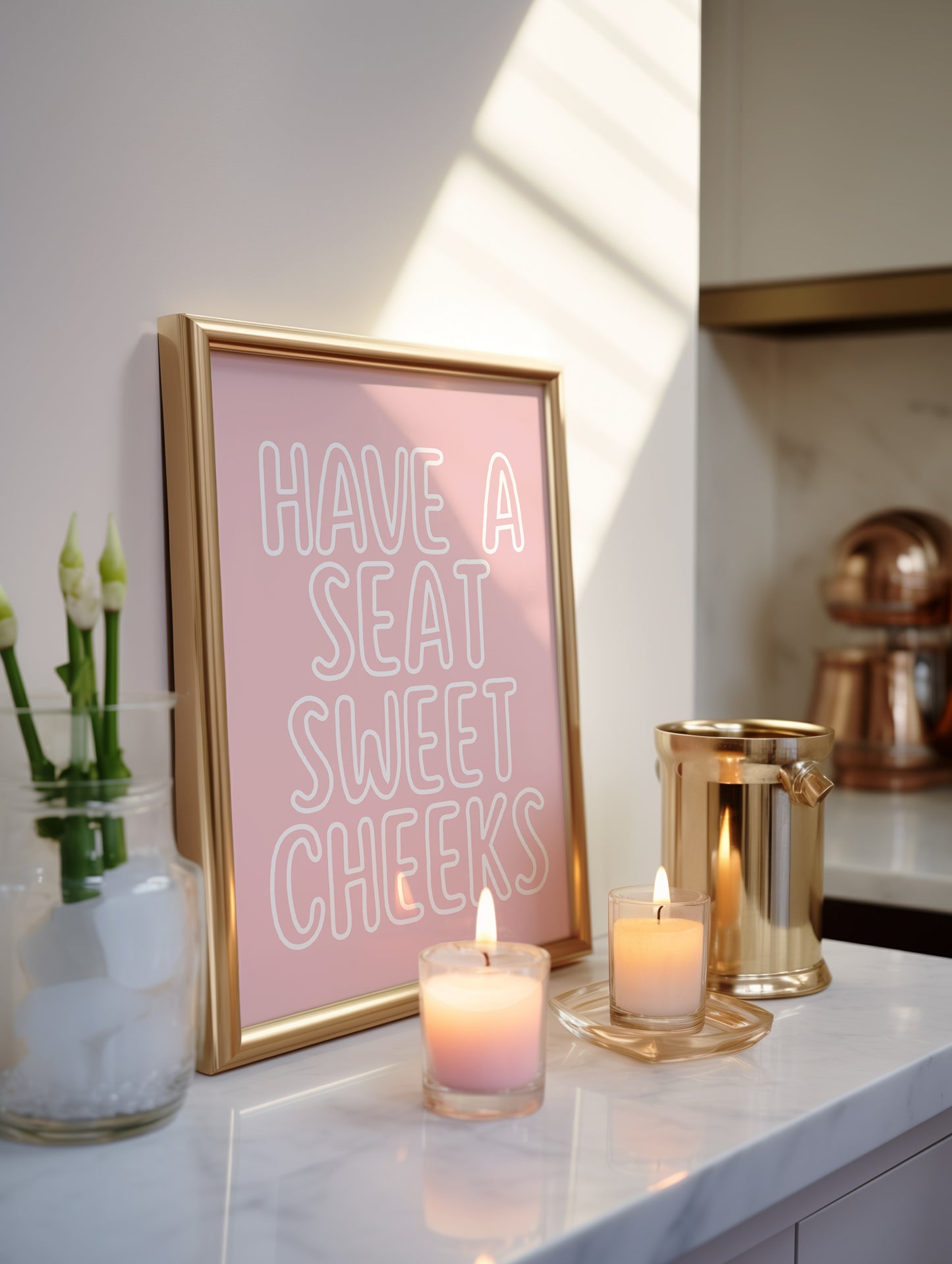Have A Seat Sweet cheeks Cute Bathroom Print - Digital Print