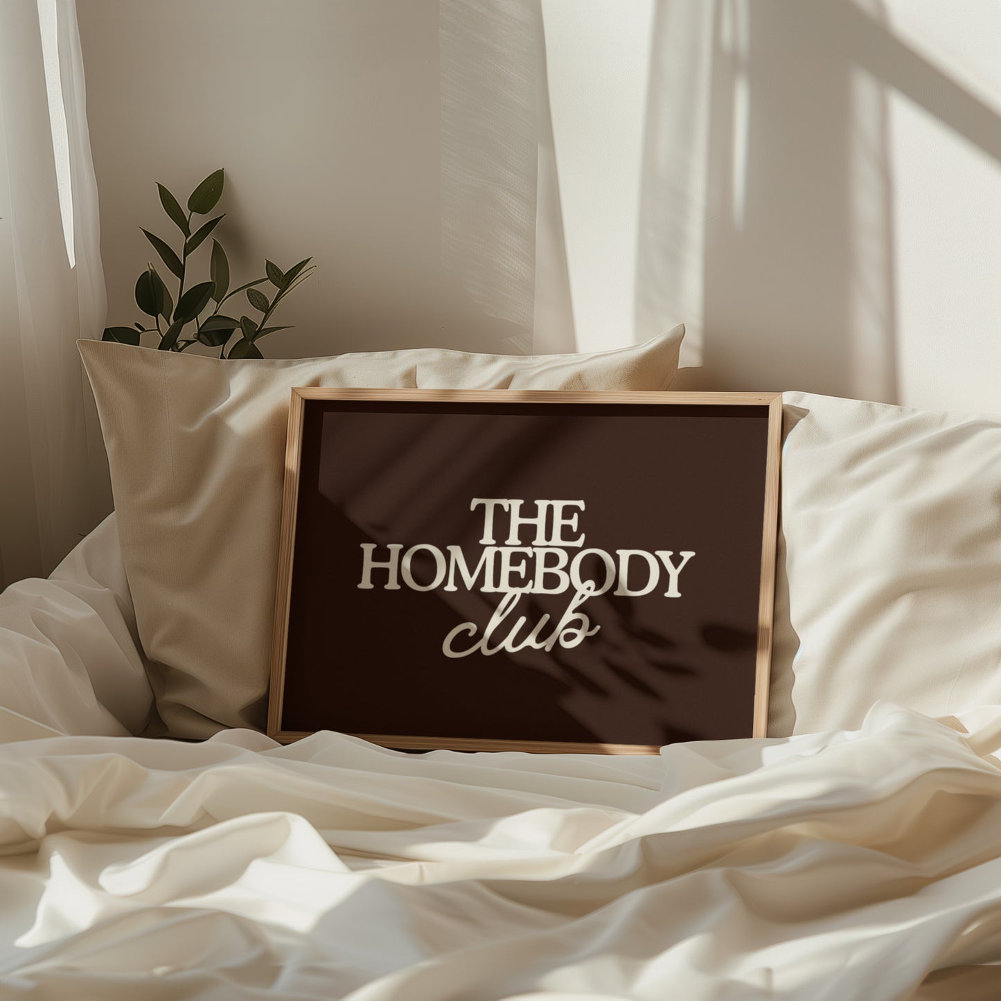 The Homebody Club Brown Print | Neutral Decor - Digital Print ( Horizontal )