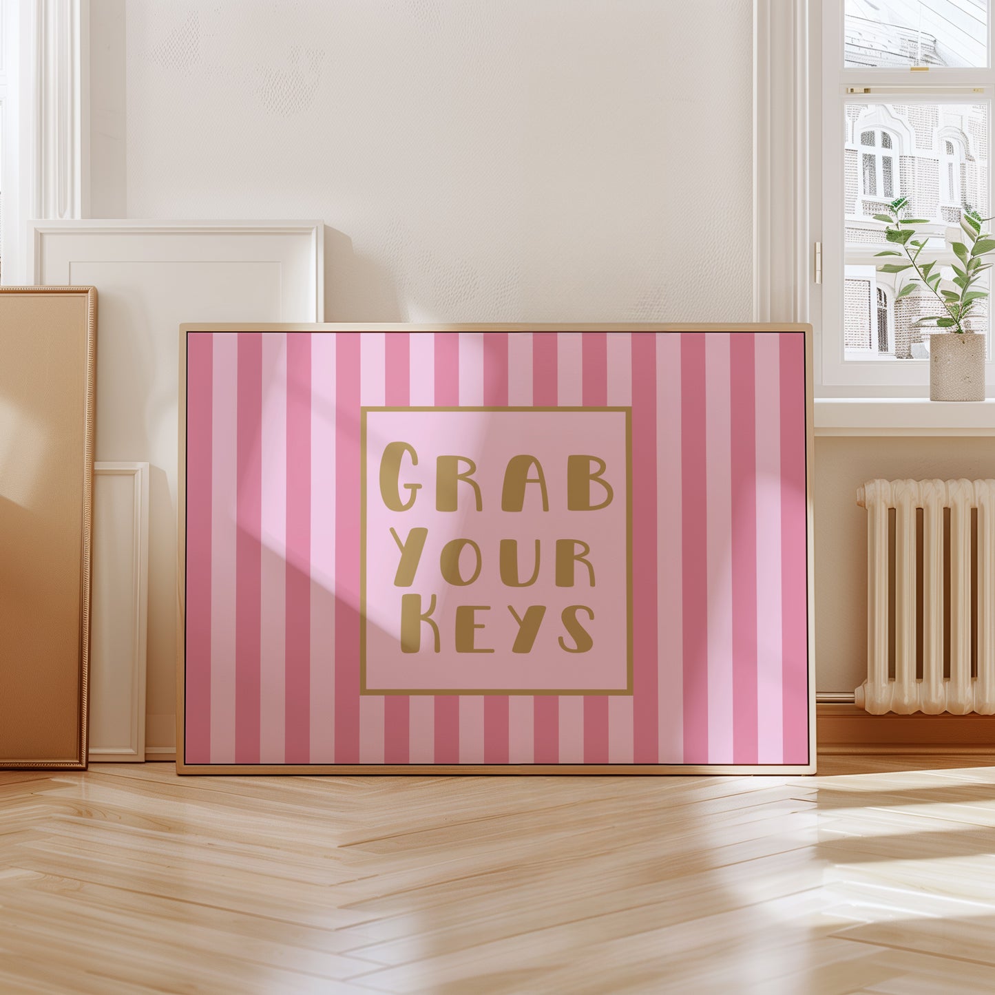 Striped Grab Your Keys Wall Art - Digital Print