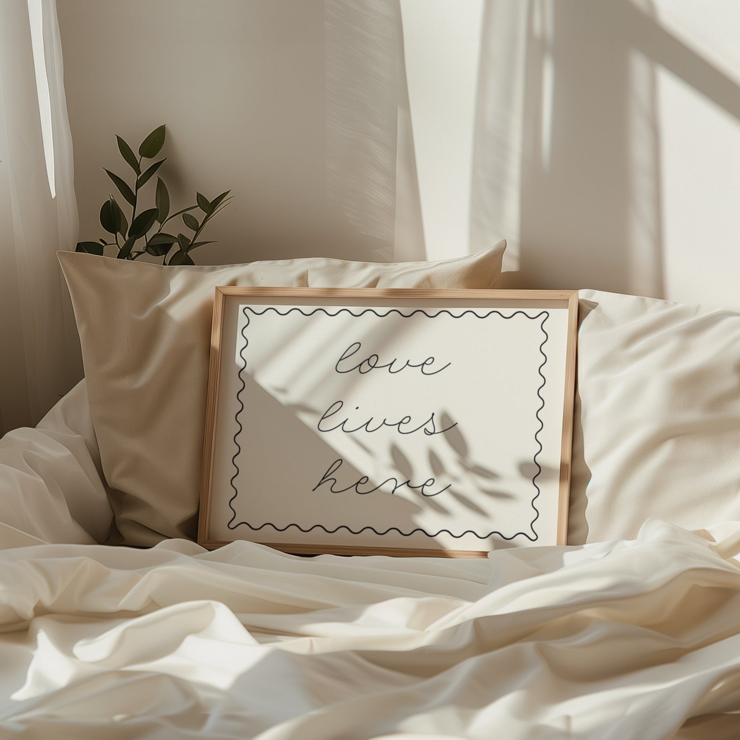 Love Lives Here Quote Minimalist Print - Digital Print