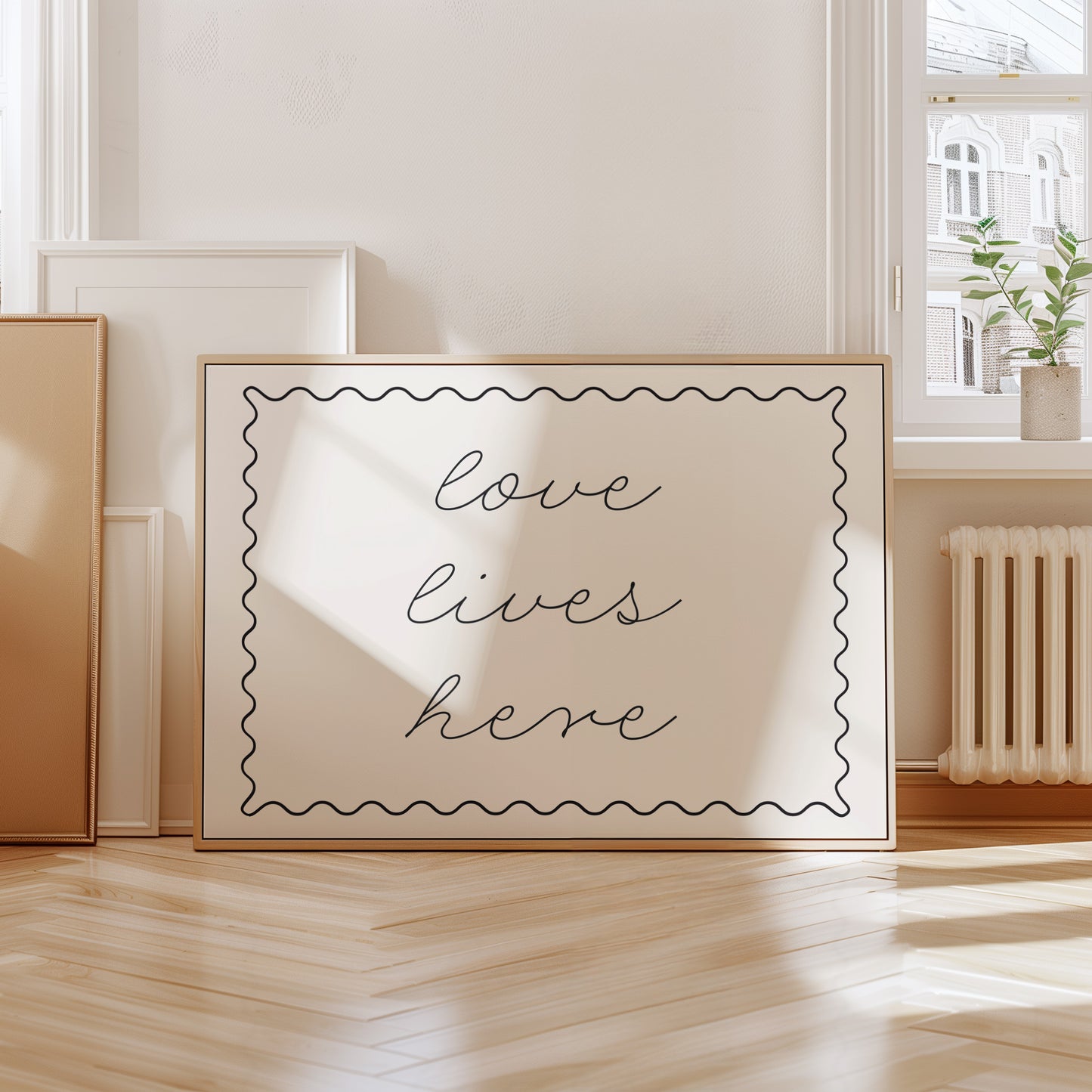 Love Lives Here Quote Minimalist Print - Digital Print