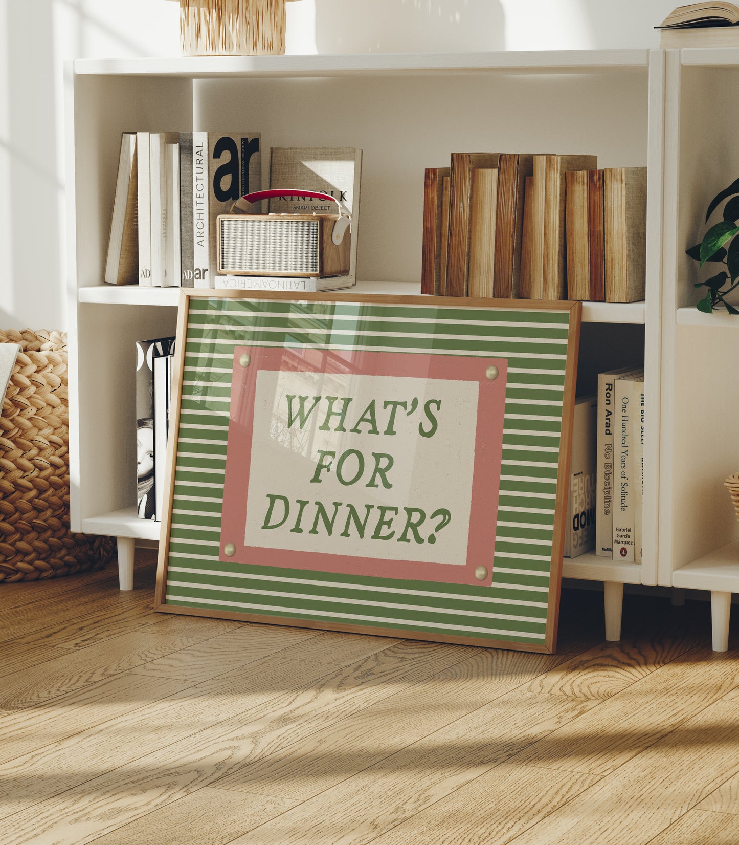What's For Dinner Striped Print - Digital Print ( Horizontal