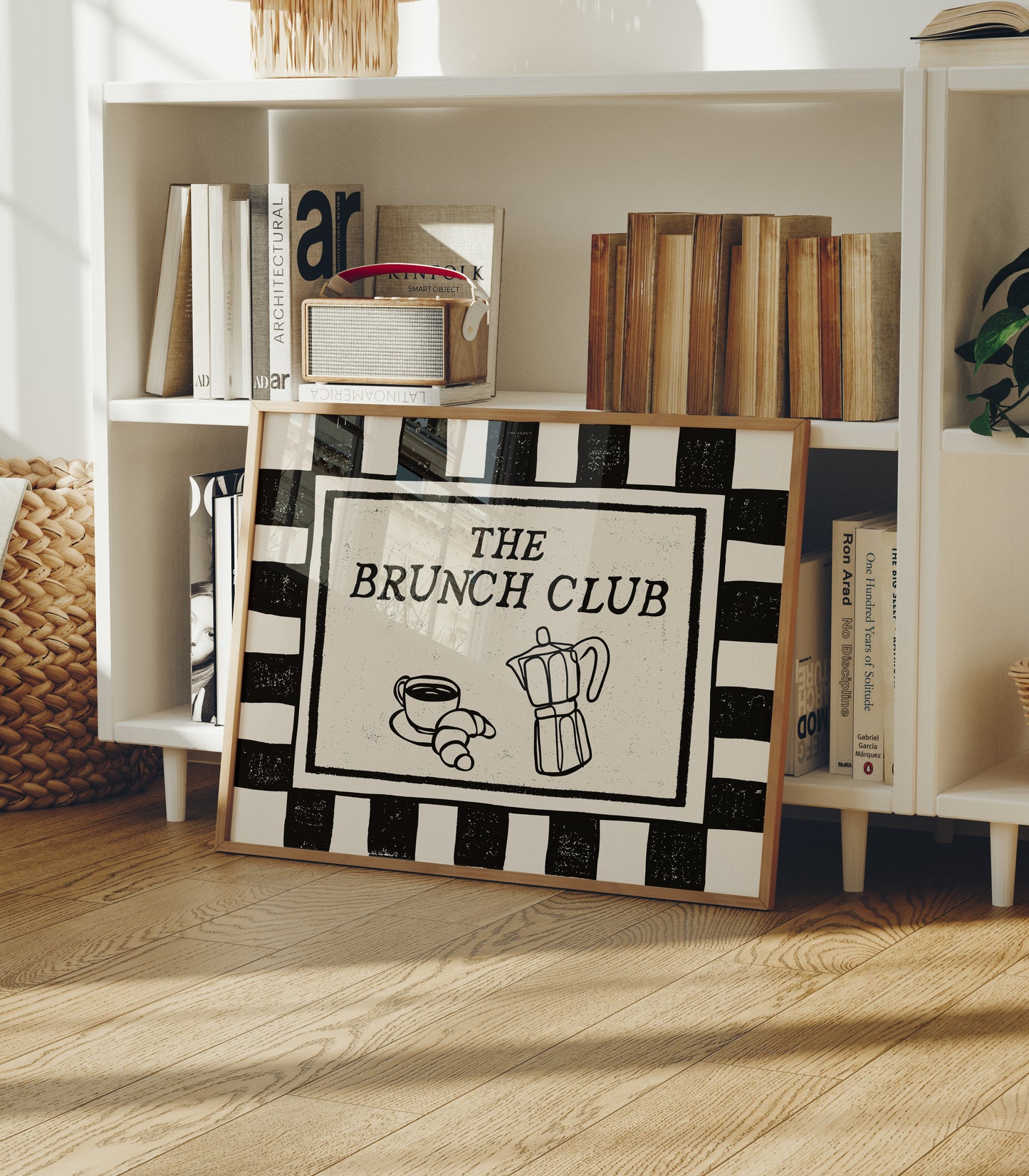 The Brunch Club Black & White Checkered Print - Digital Print ( Horizontal )