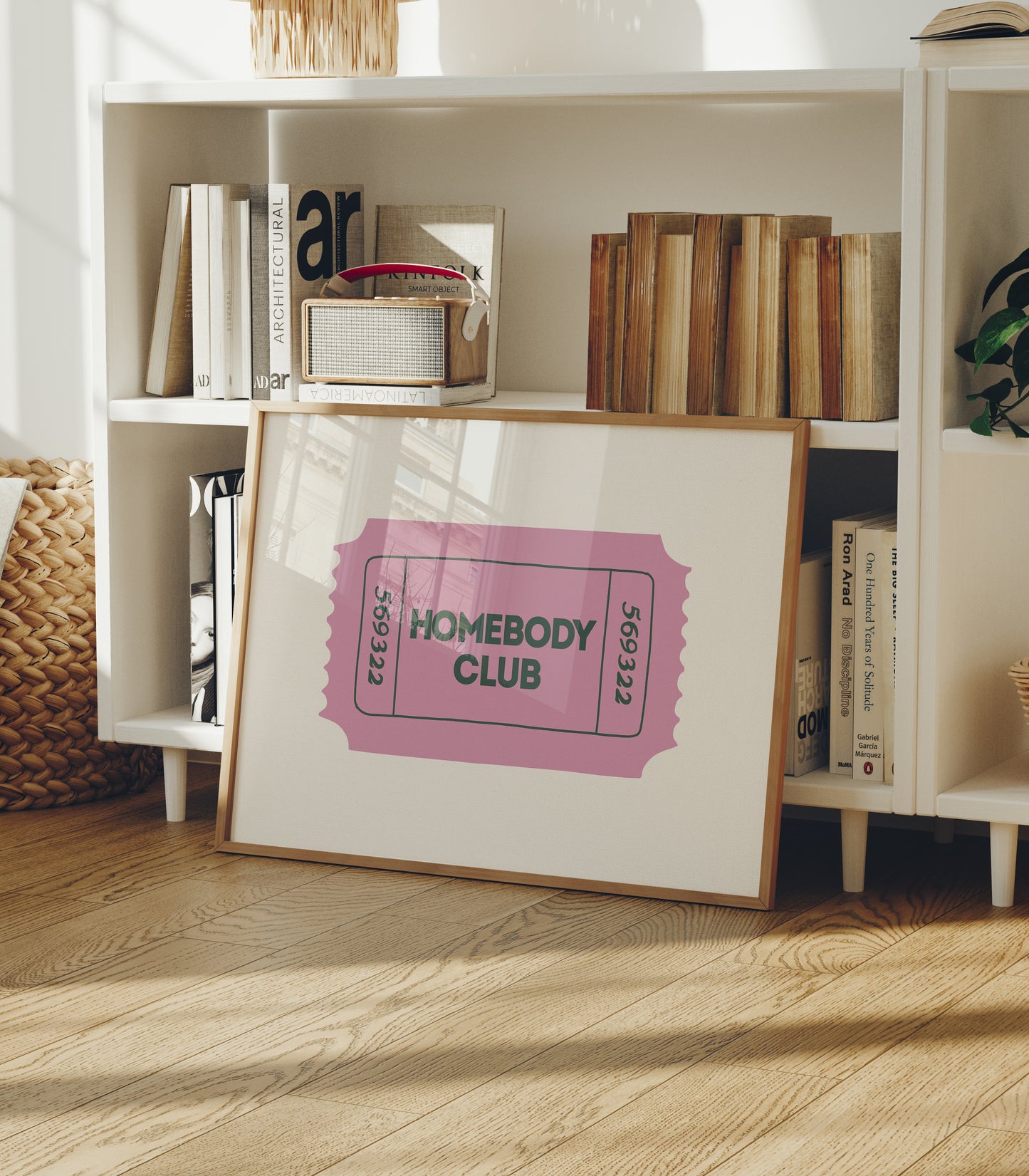 The Homebody Club Retro Ticket Sign - Digital Print ( Horizontal )