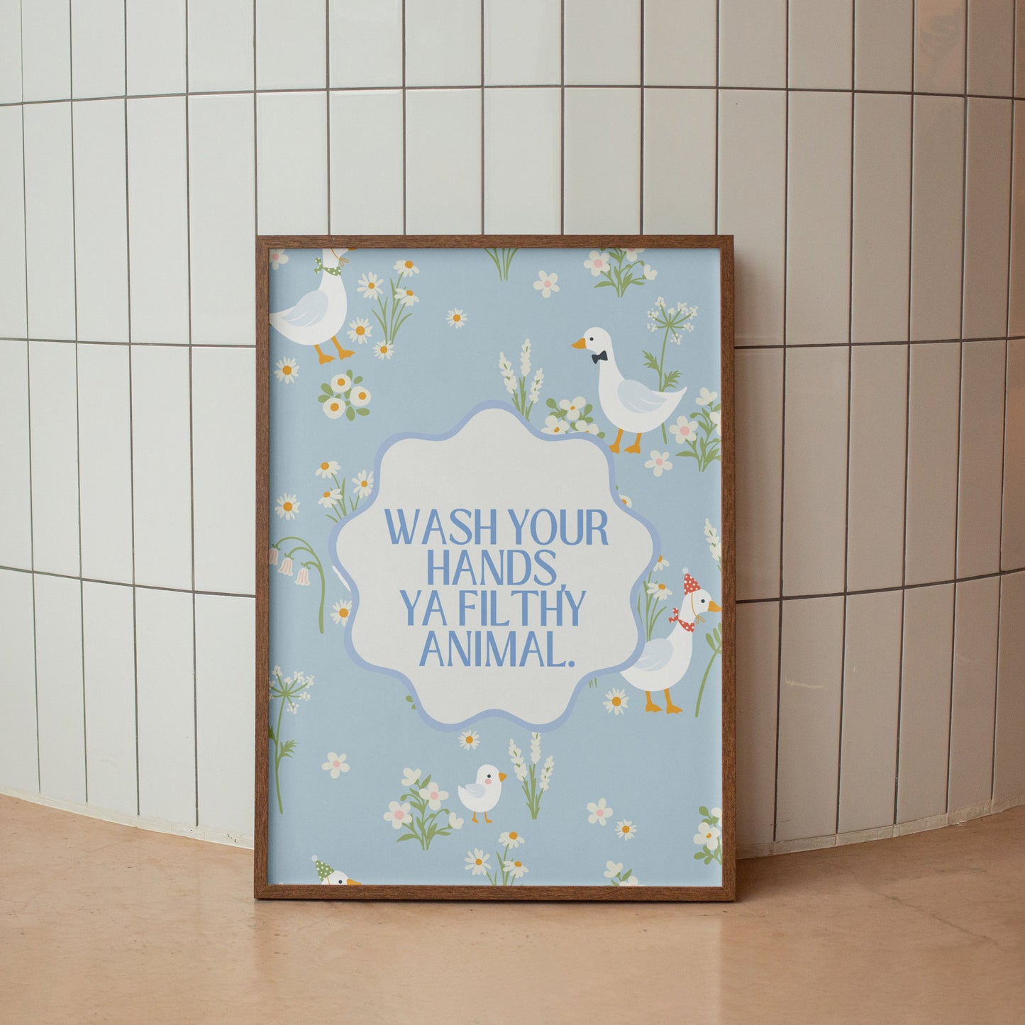 Wash Your Hands You Filthy Animal Bathroom Print - Digital Print