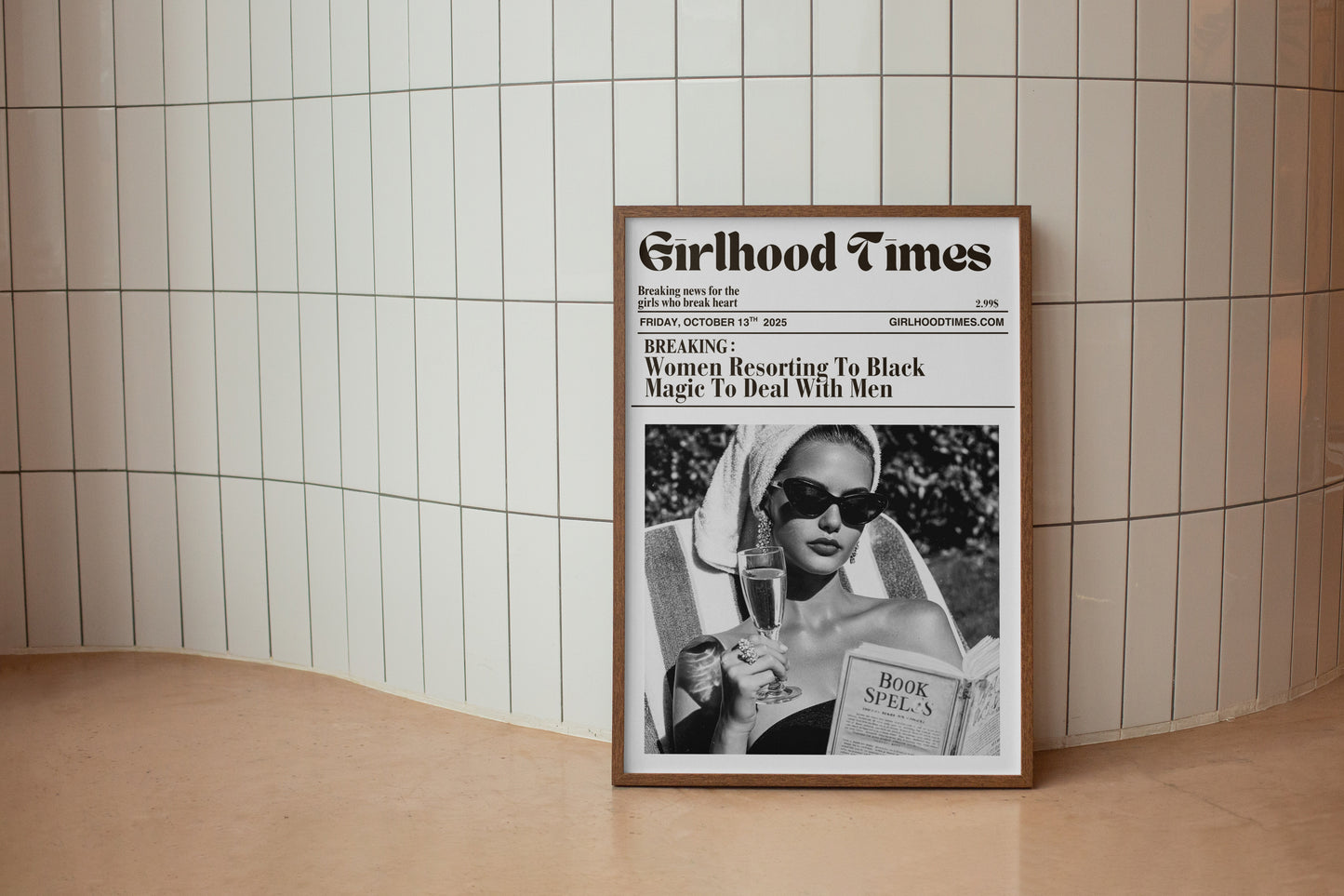 Vintage Retro Newspaper It Girl Poster - Digital Print