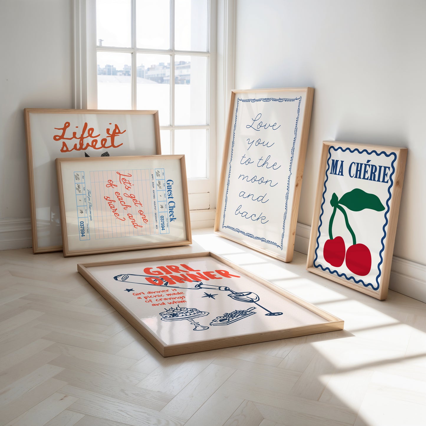 Trendy Girl Dinner Gallery Set - Digital Print
