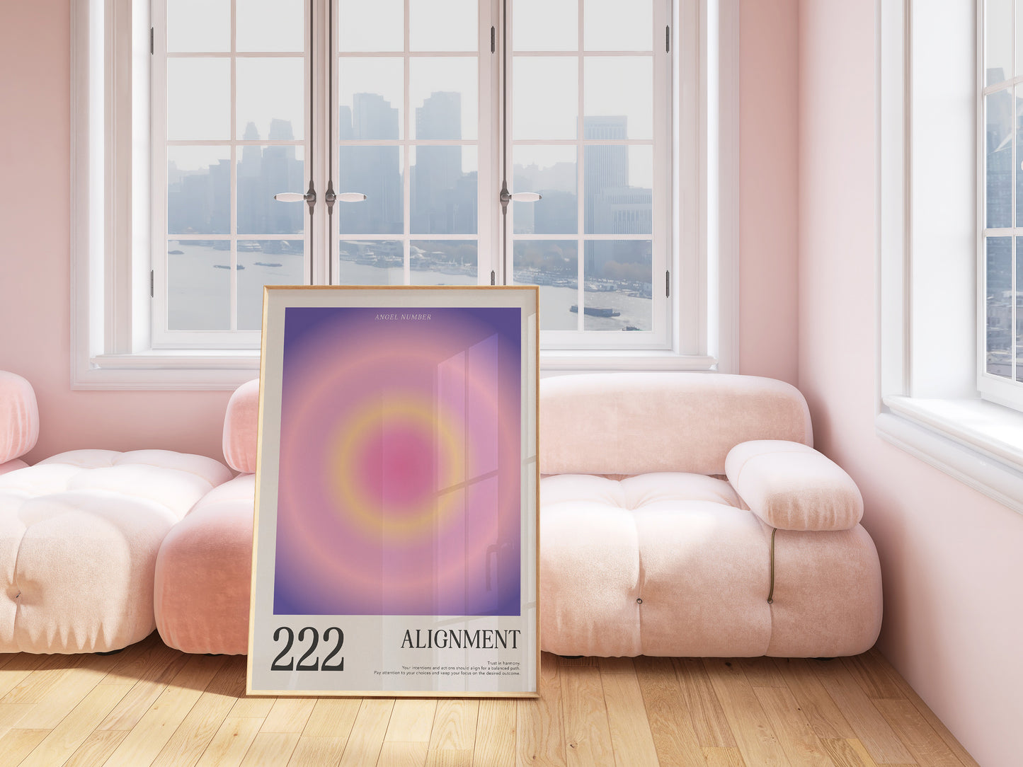 Angel Number Poster 222 Gradient Art - Digital Print