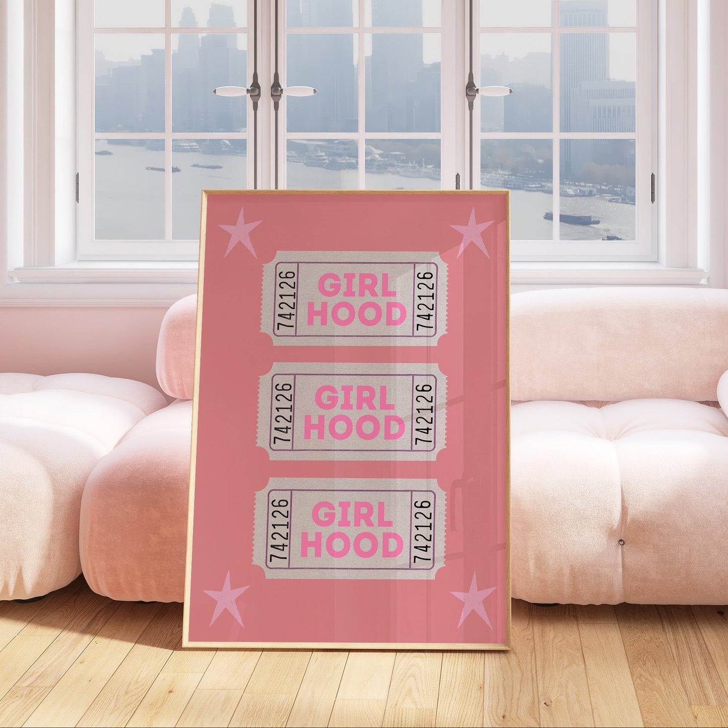 Pink GirlHood Ticket Print - Digital Print