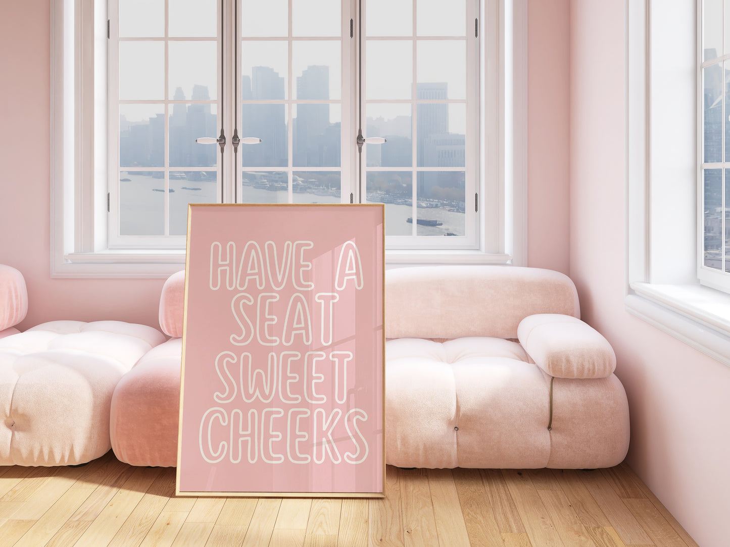 Have A Seat Sweet cheeks Cute Bathroom Print - Digital Print