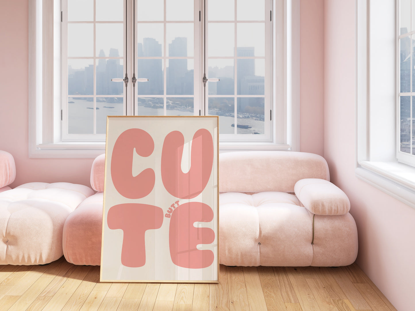Cute Butt Pink Poster - Digital Print