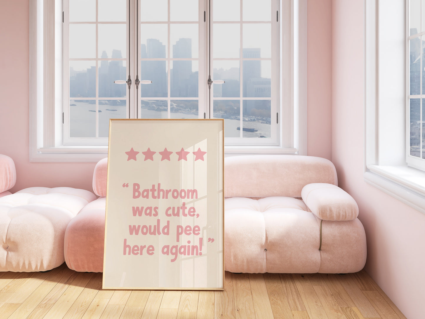 Pink Trendy 5 Star Review Art - Digital Print
