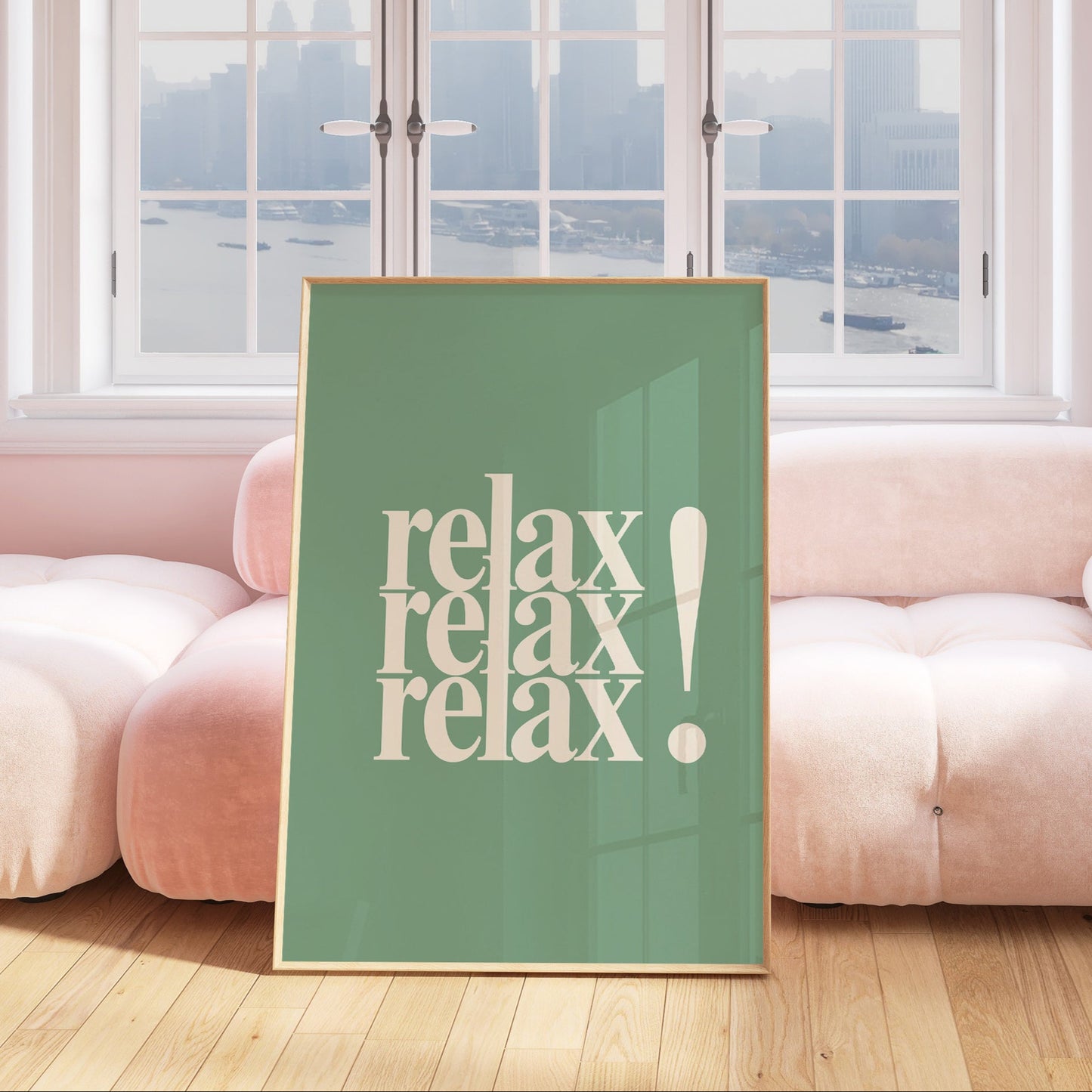 Relax Quote Green Positivity Art - Digital Print
