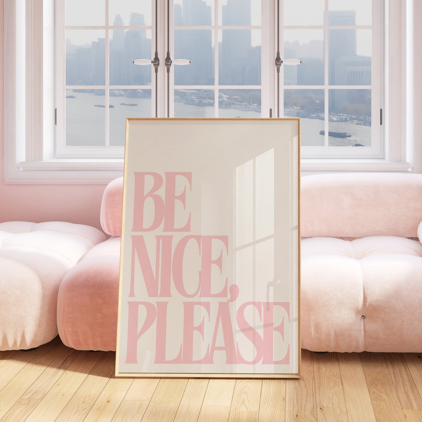Be Nice, Please Pink Positivity Print - Digital Print