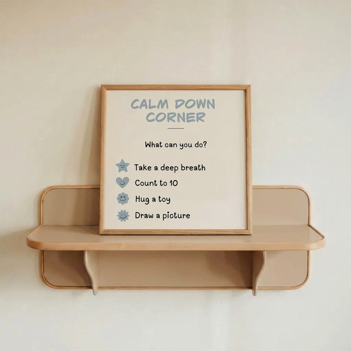 Calm Down Corner Print | Neutral Cream