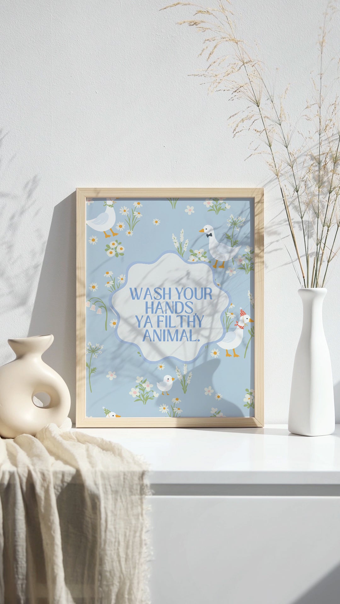 Wash Your Hands You Filthy Animal Bathroom Print - Digital Print