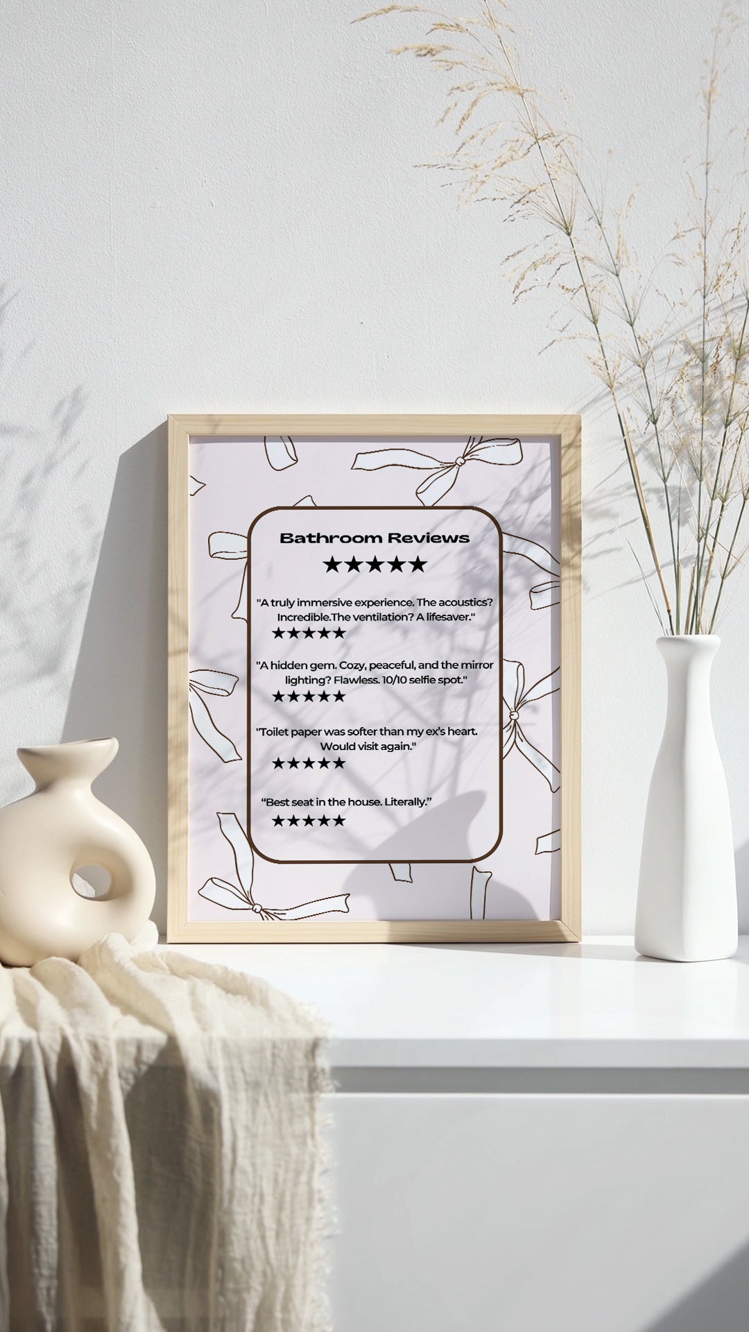 Funny Bathroom Review Wall Art
