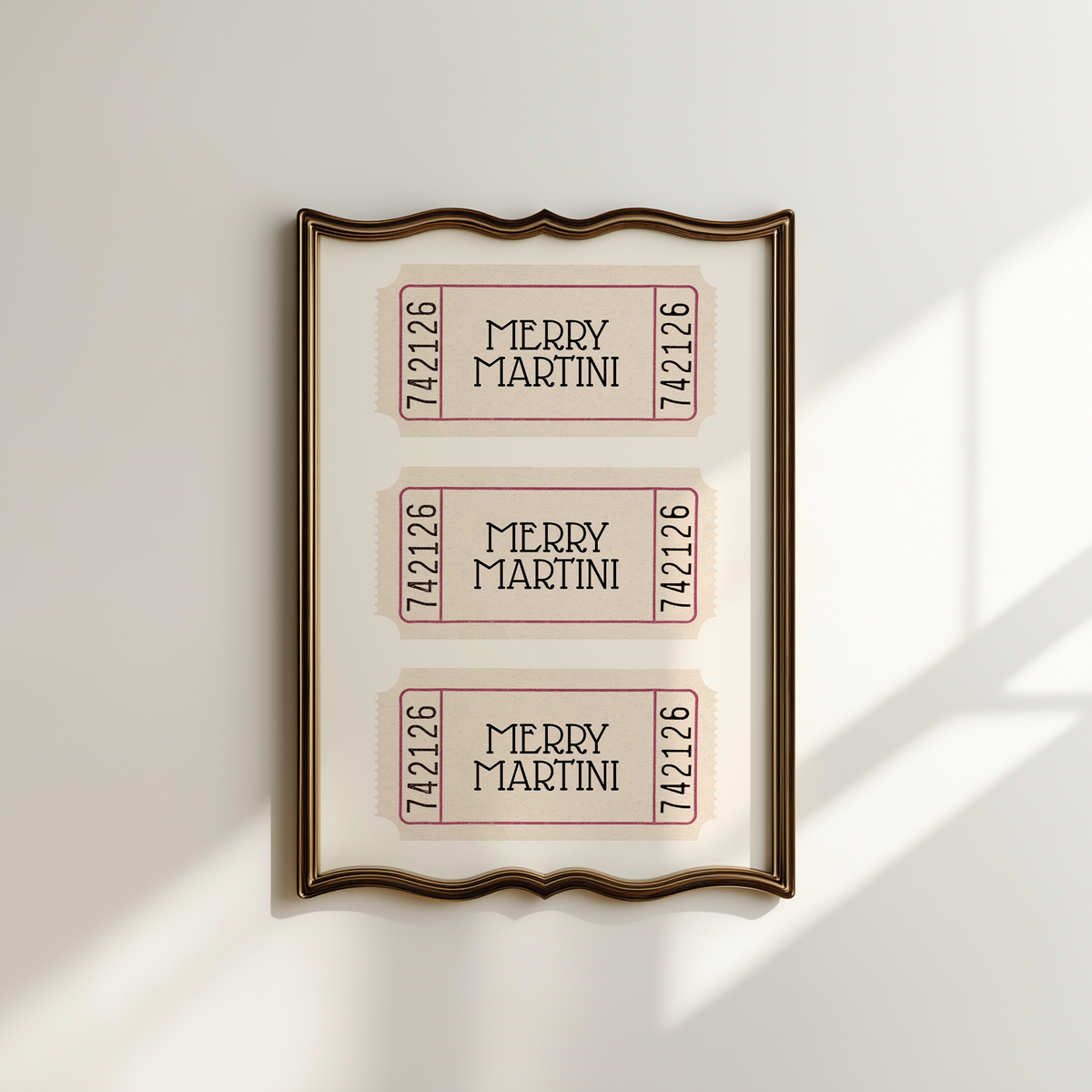 Merry Martini Christmas Print Set of 3