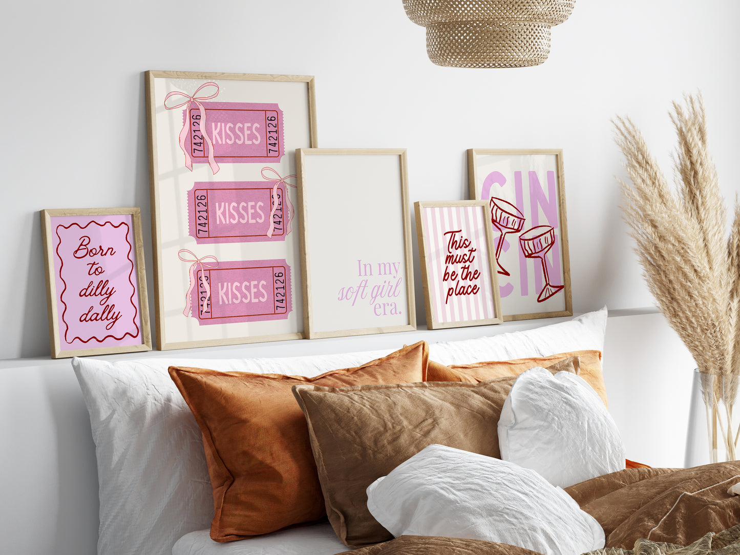 Pink Preppy Coquette Gallery Set of 5 - Digital Print