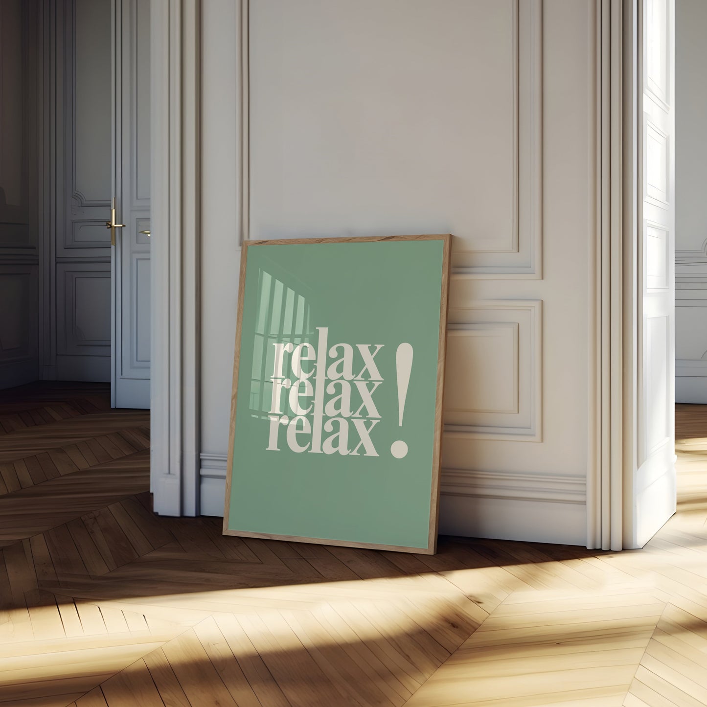 Relax Quote Green Positivity Art - Digital Print