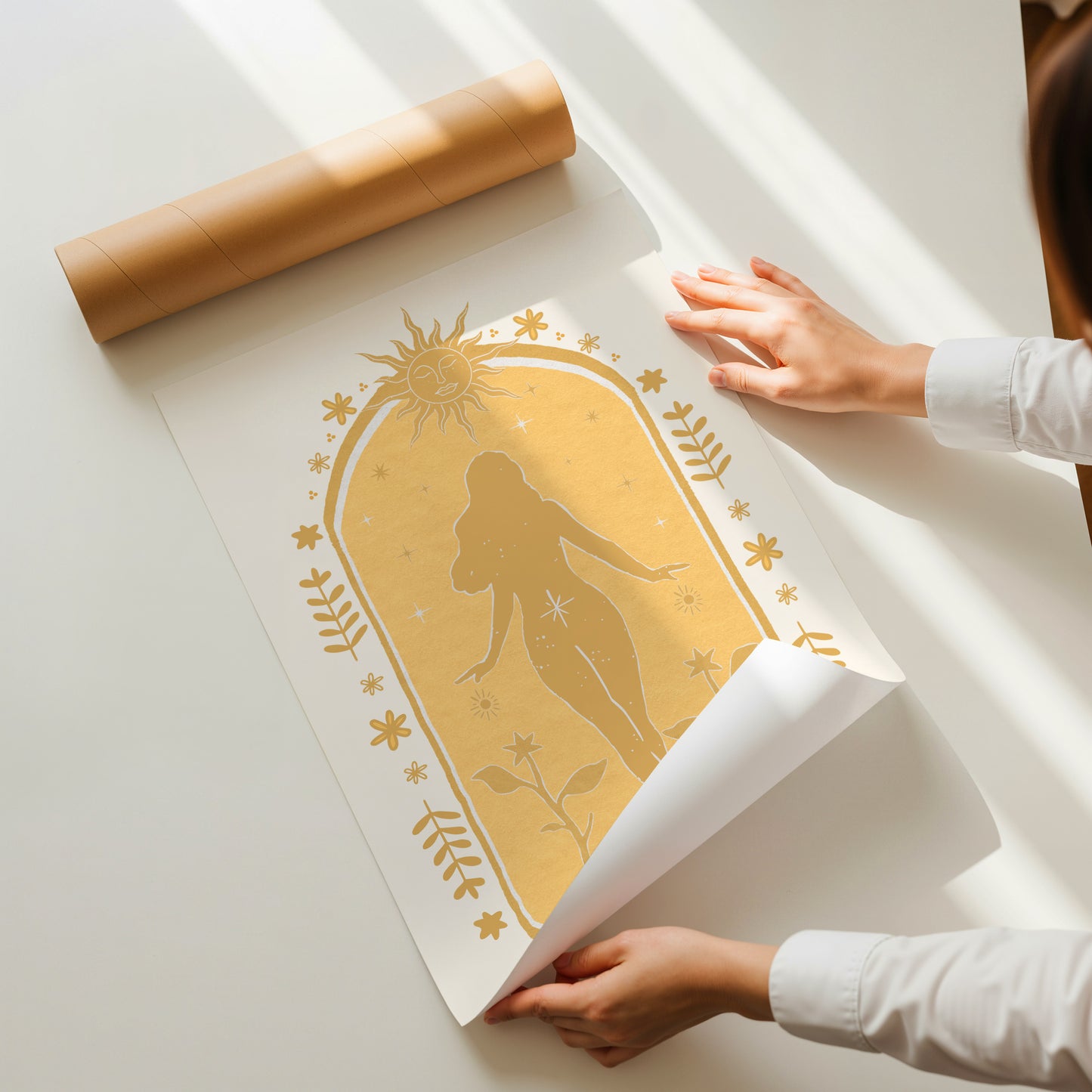 Yellow Sun Goddess Artwork - Digital Print